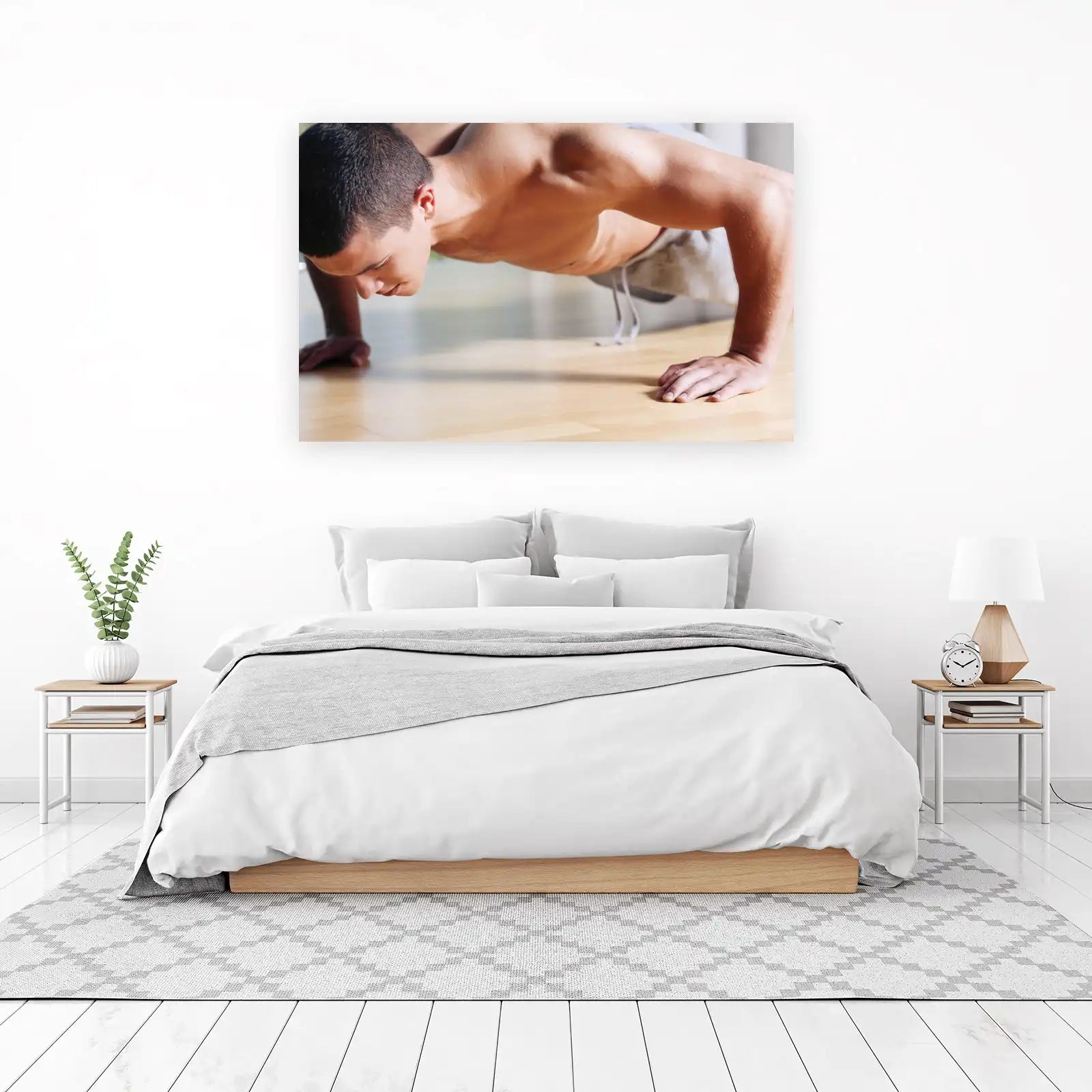 Motivating Man Doing Push-ups Wall Art