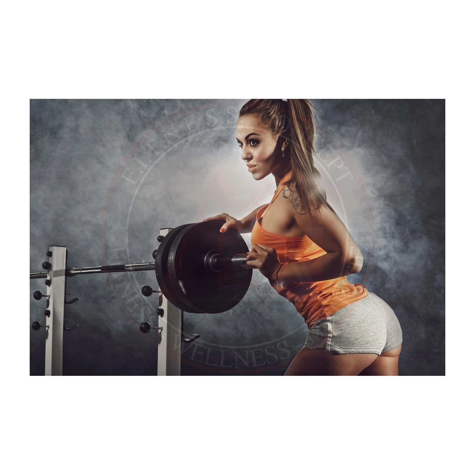 Fit Woman Lifting Weights Wall Art