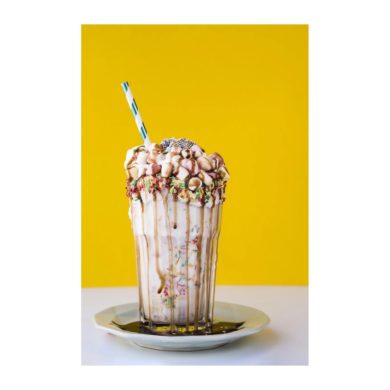 Vibrant Marshmallow Milkshake Wall Art