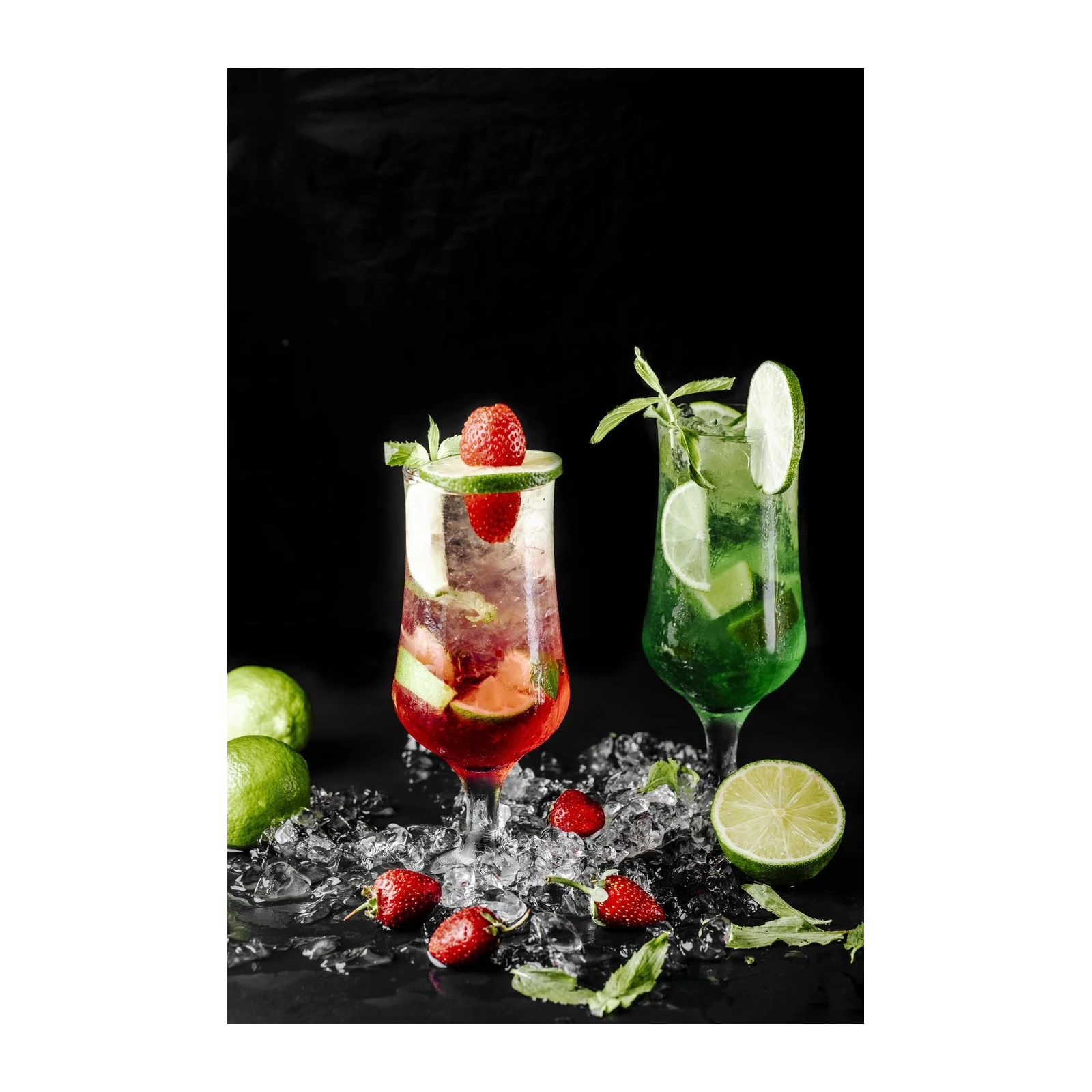 Refreshing Strawberry & Lime Cocktails Wall Art
