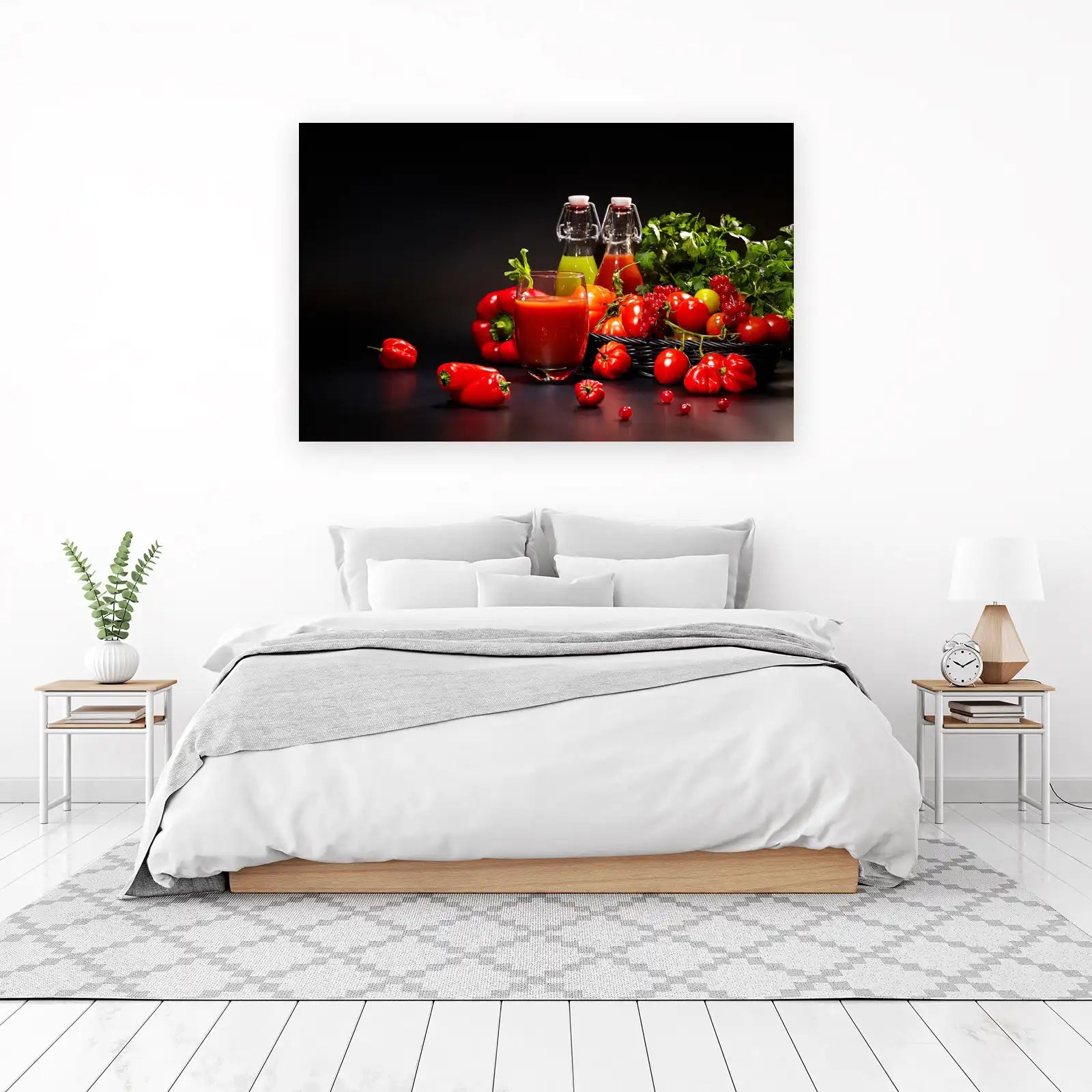 Vibrant Red Harvest Still Life Wall Art