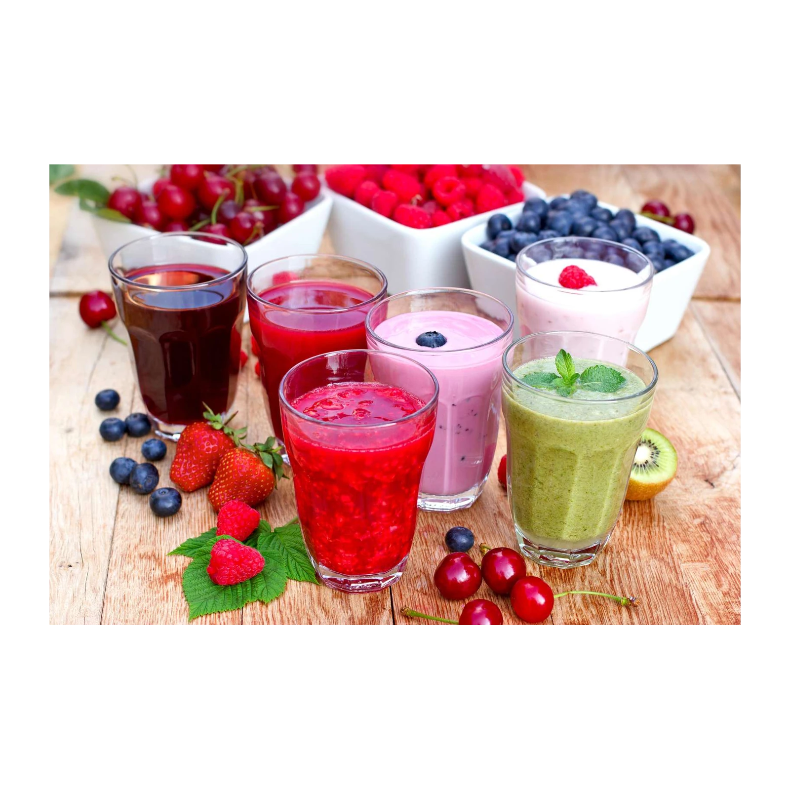 Vibrant Berry & Green Smoothie Wall Art