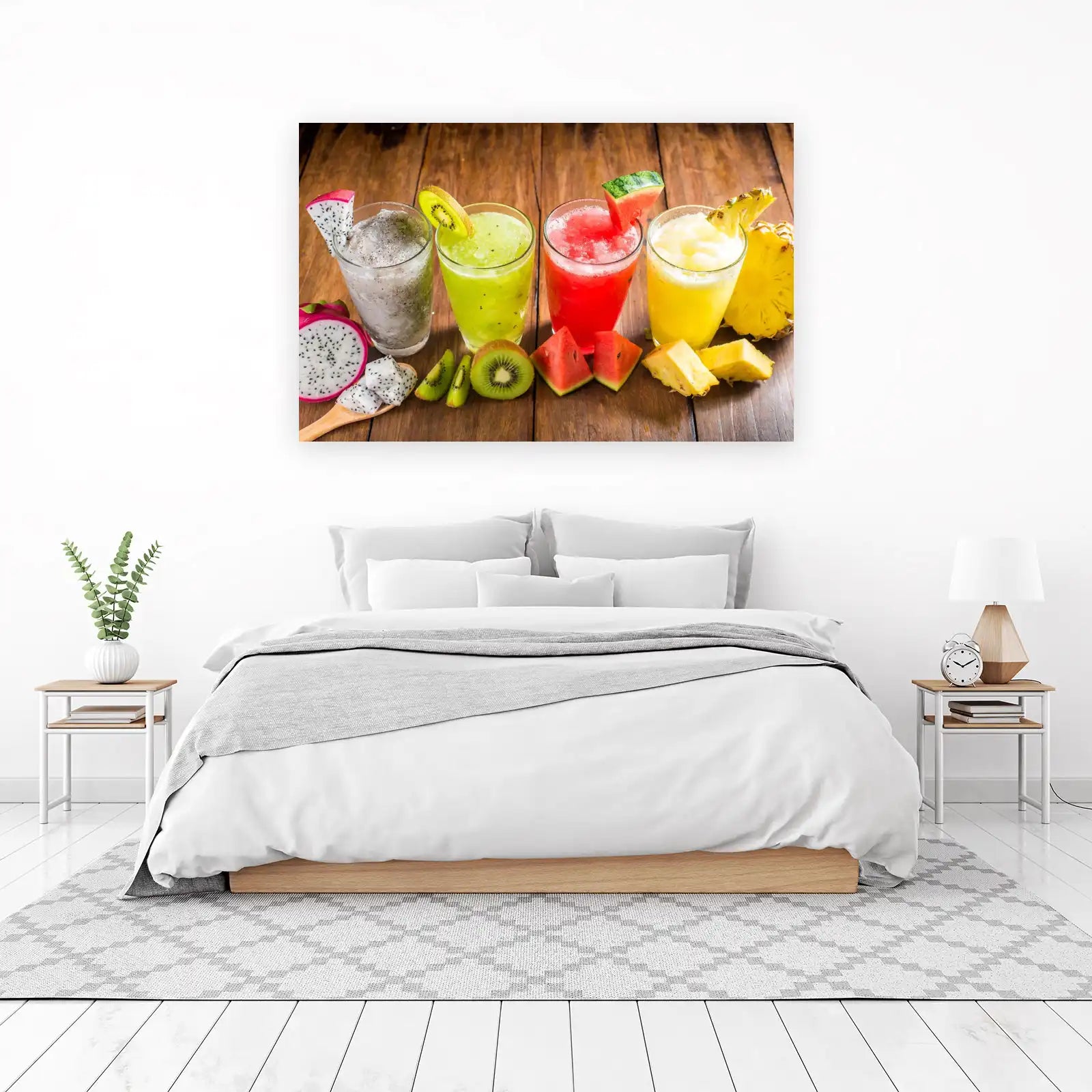 Vibrant Tropical Fruit Smoothies Wall Art