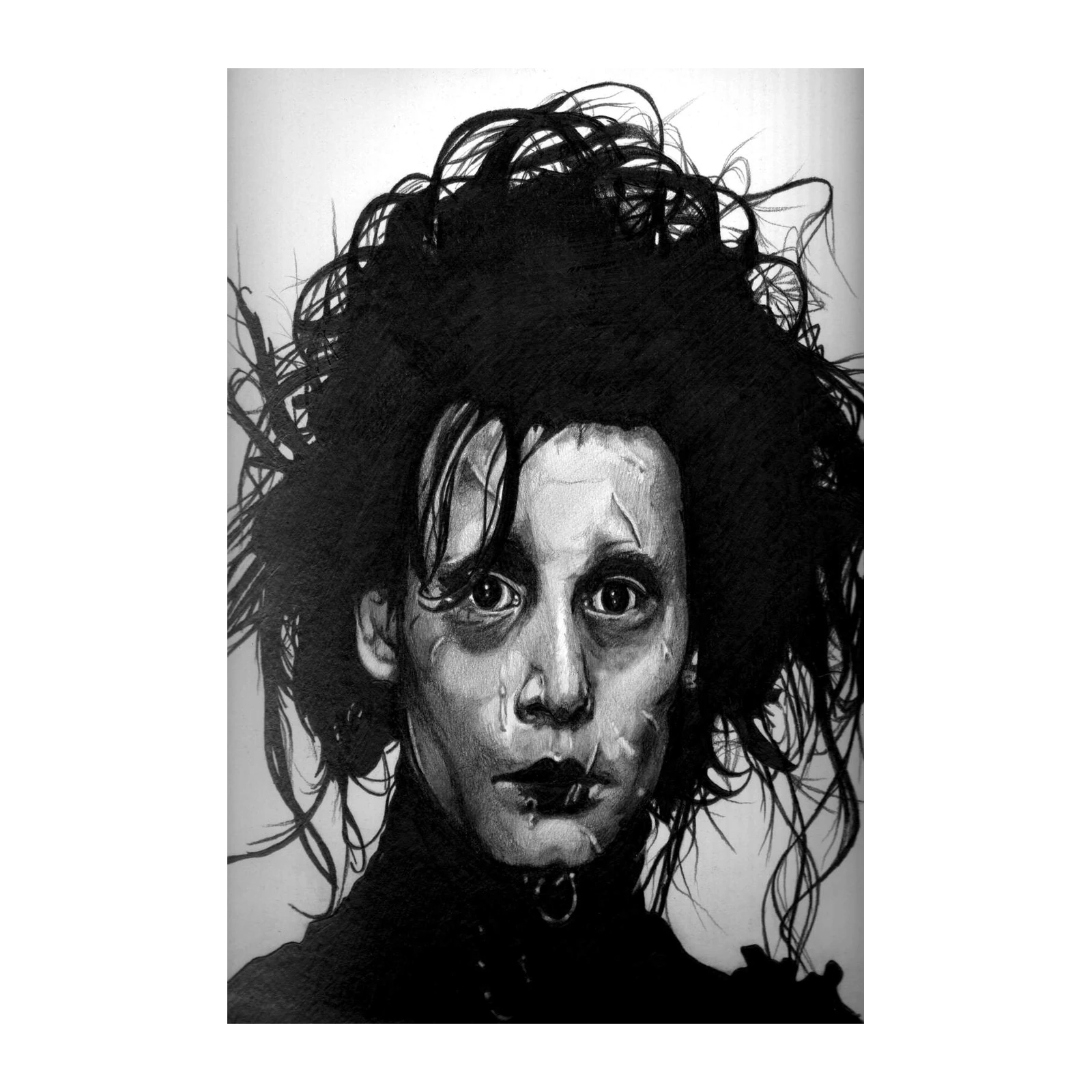 Haunting Portrait of Edward Scissorhands Wall Art