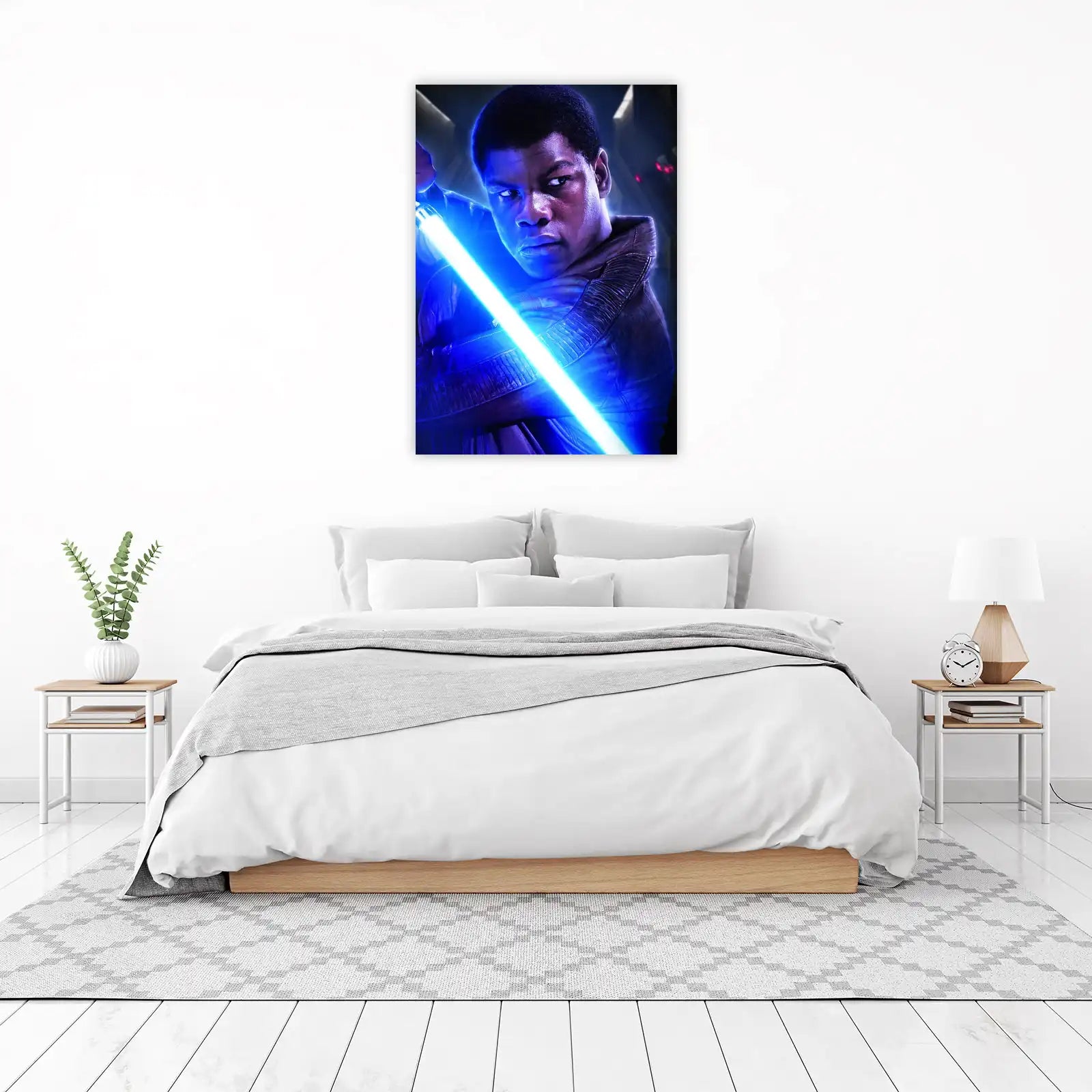 Finn Star Wars Blue Lightsaber Wall Art
