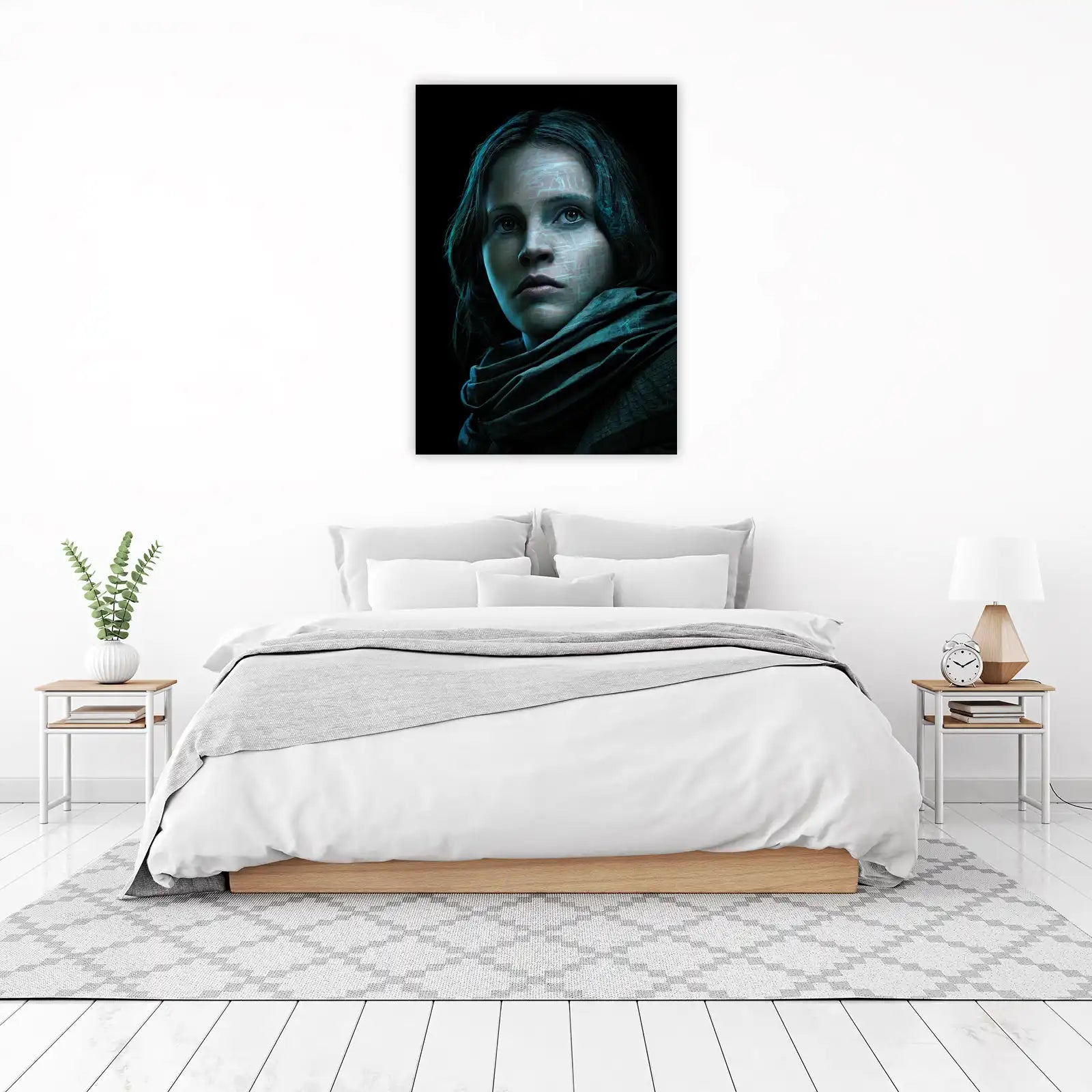 Mysterious Woman Futuristic Portrait Wall Art