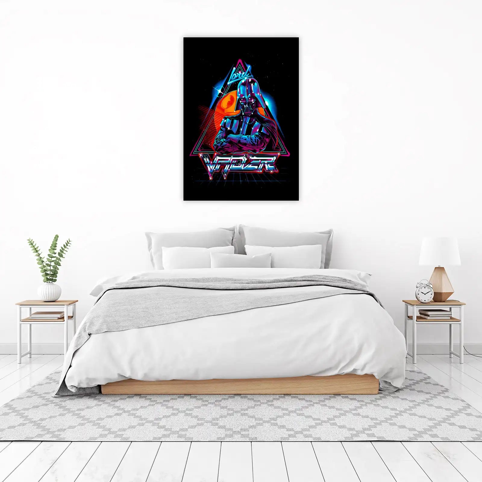 Retro Lord Vader Neon Synthwave Wall Art