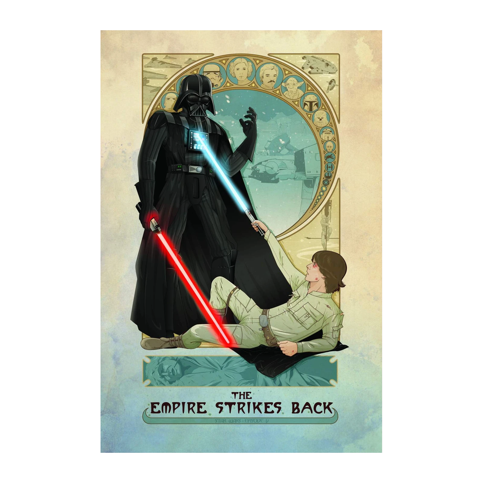 Empire Strikes Back Darth Vader Luke Skywalker Wall Art