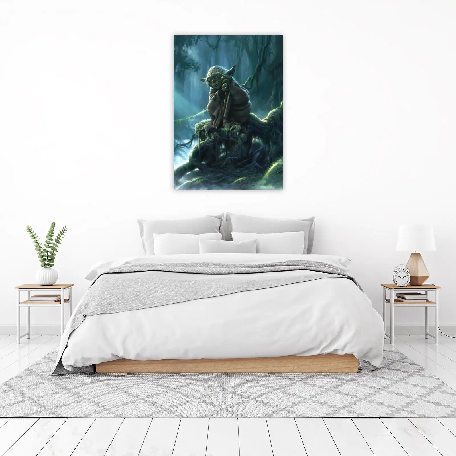 Wise Yoda Meditation Swamp Scene Wall Art