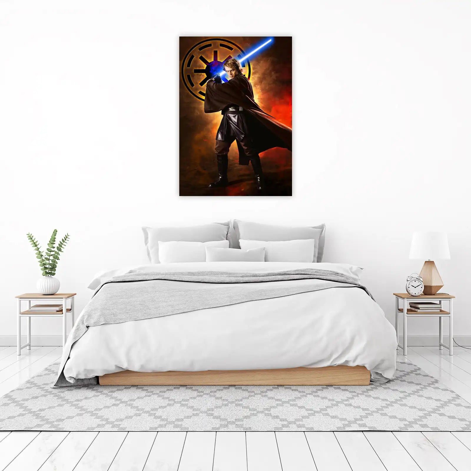 Epic Anakin Skywalker Blue Lightsaber Wall Art