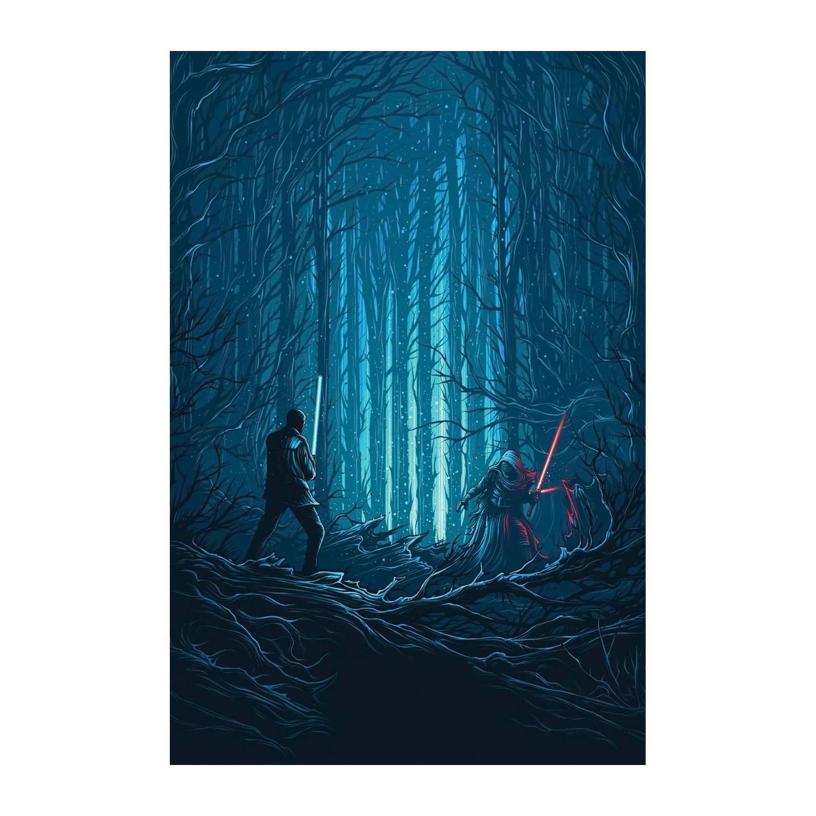 Epic Forest Duel Star Wars Wall Art