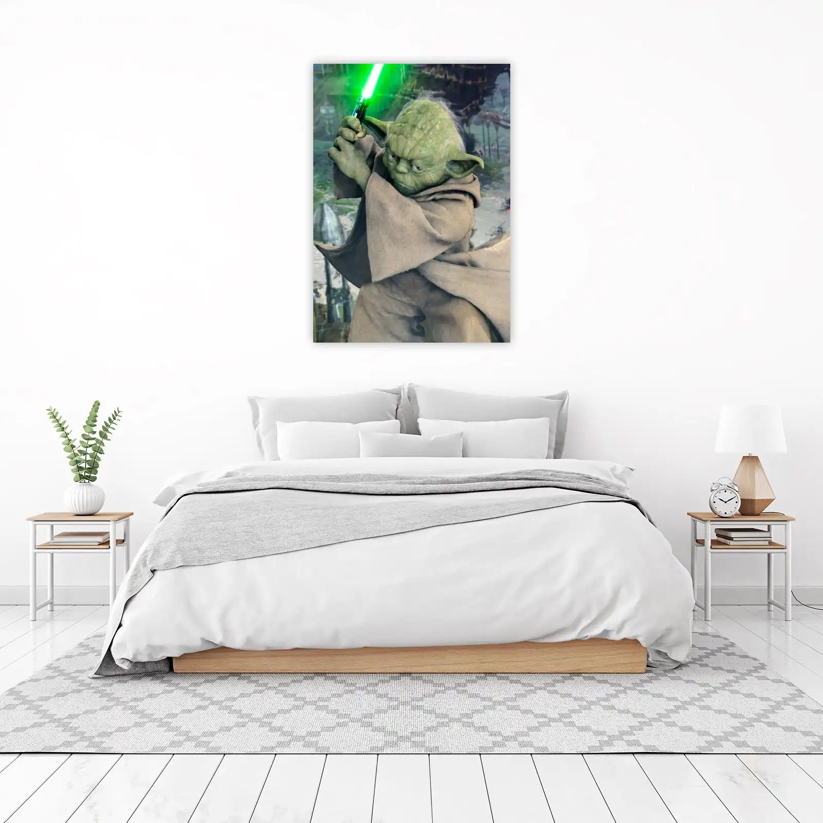 Master Yoda Lightsaber Battle Wall Art