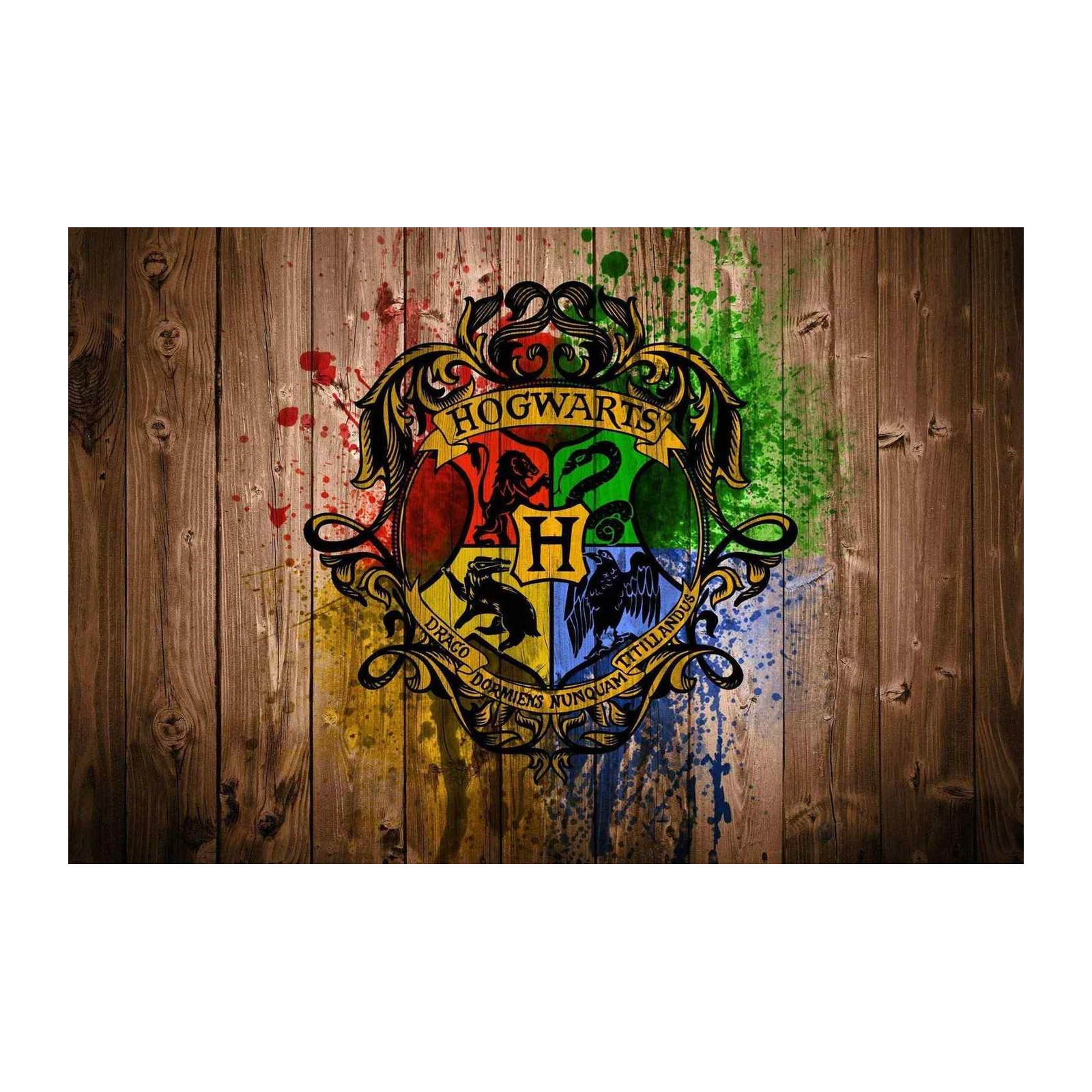 Hogwarts Crest Wood Texture Wall Art