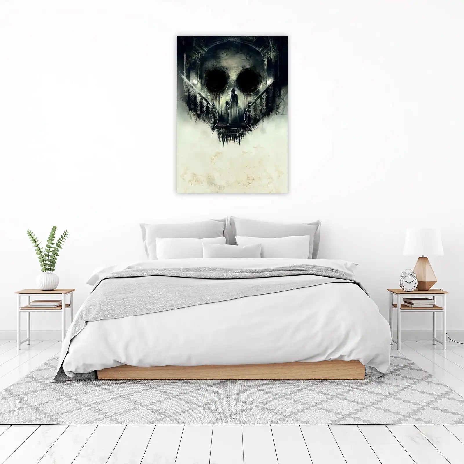 Haunting Skull Staircase Horror Wall Art