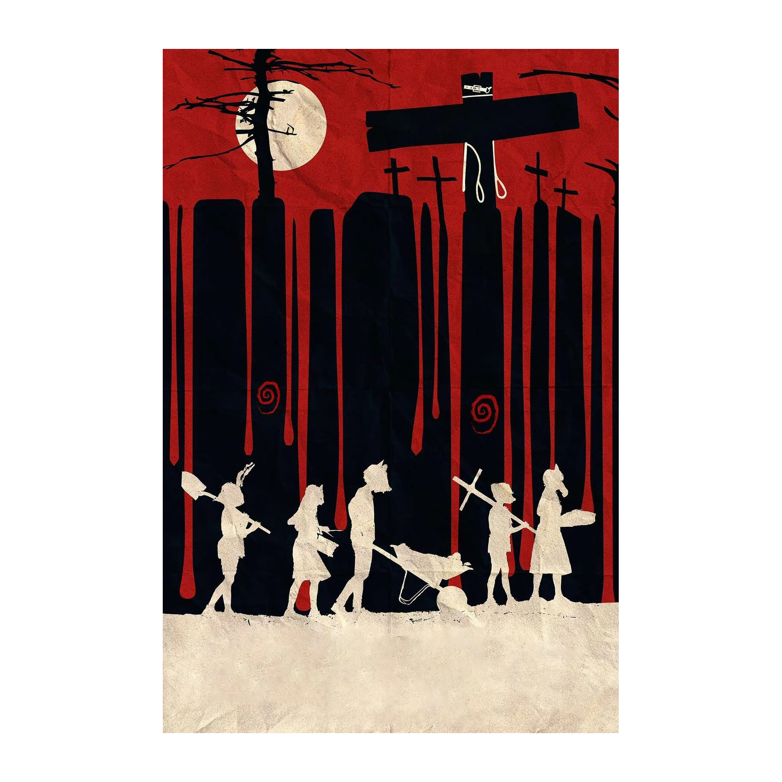 Horror Cemetery Procession Wall Art
