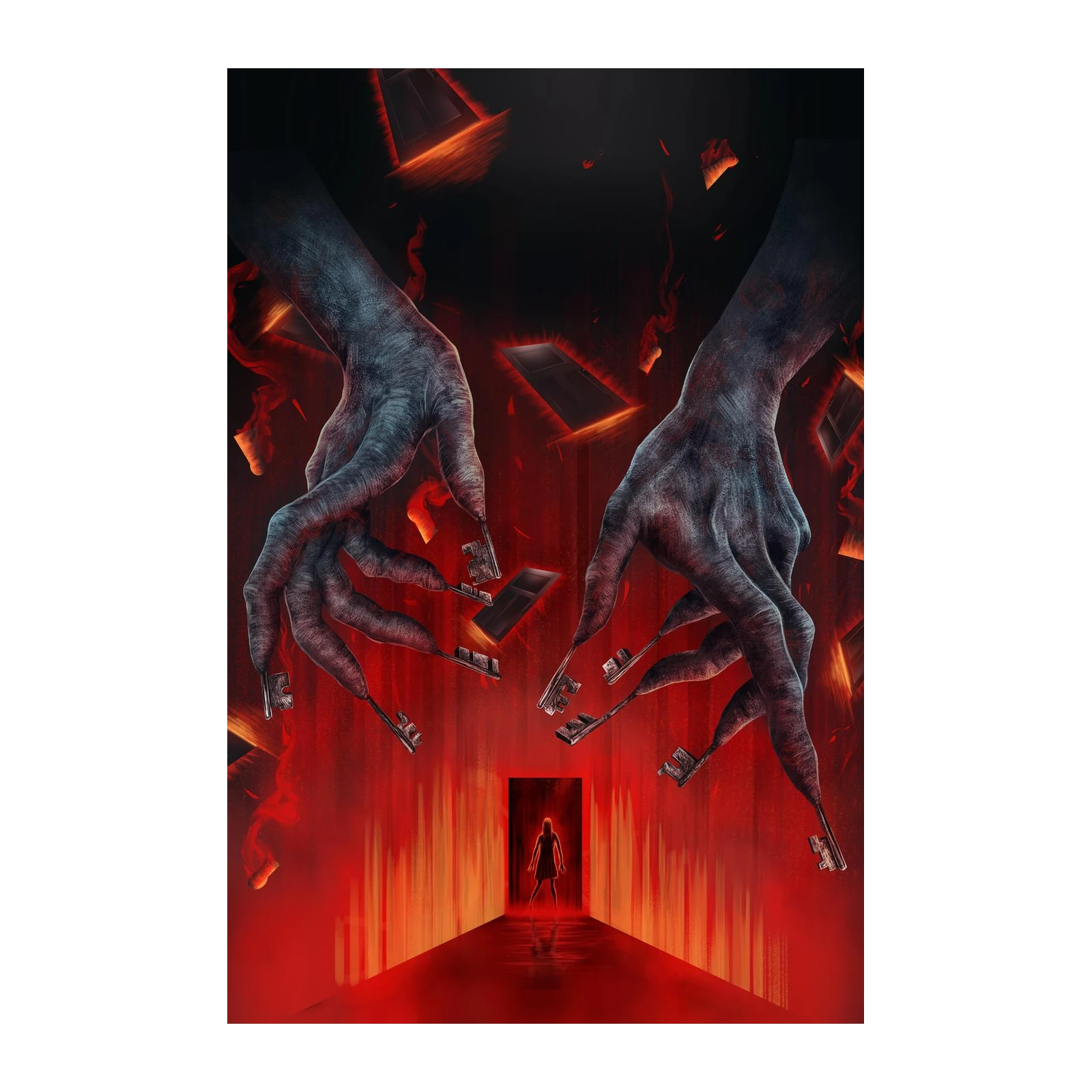 Mysterious Hands & Keys Horror Wall Art