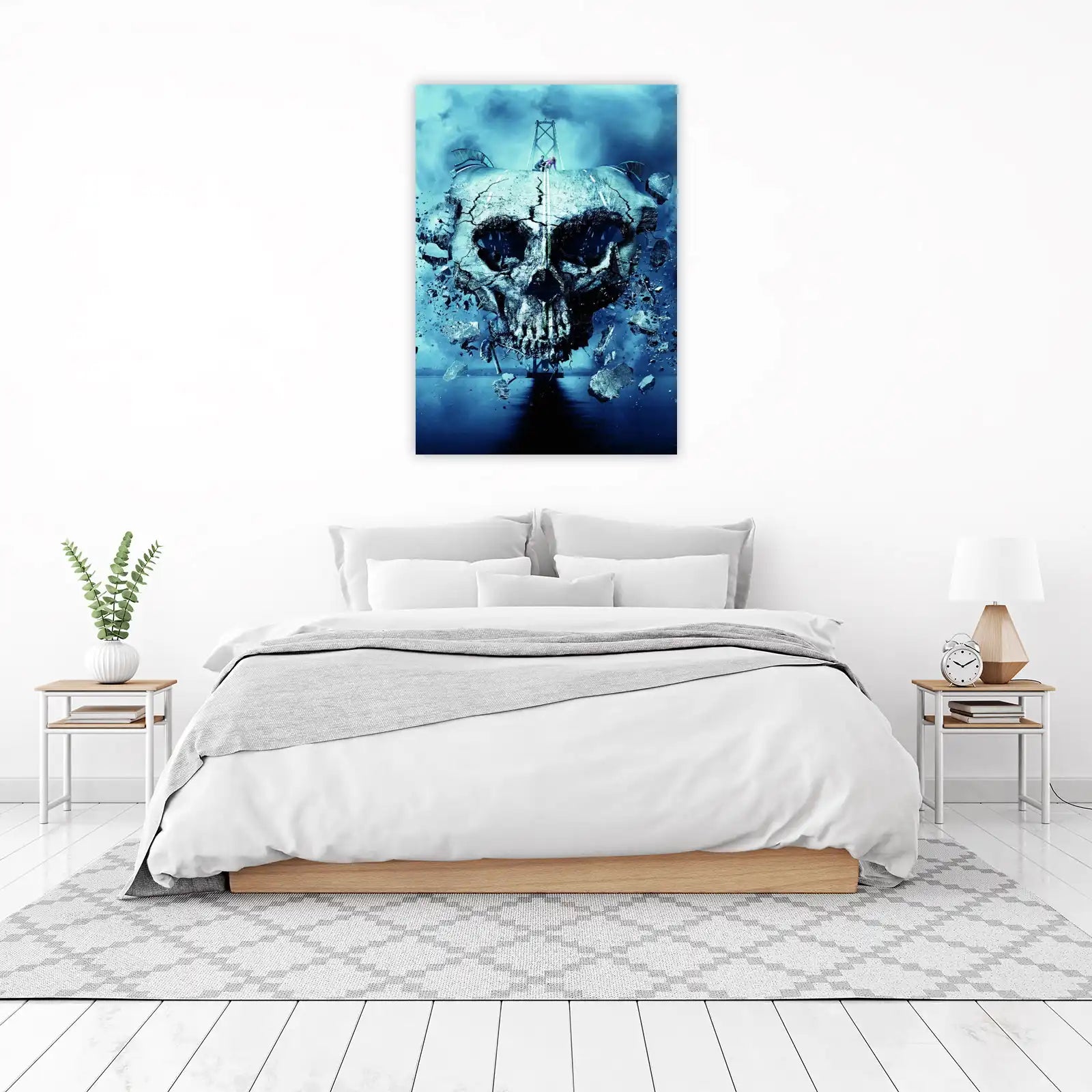 Surreal Skull Bridge Destruction Wall Art