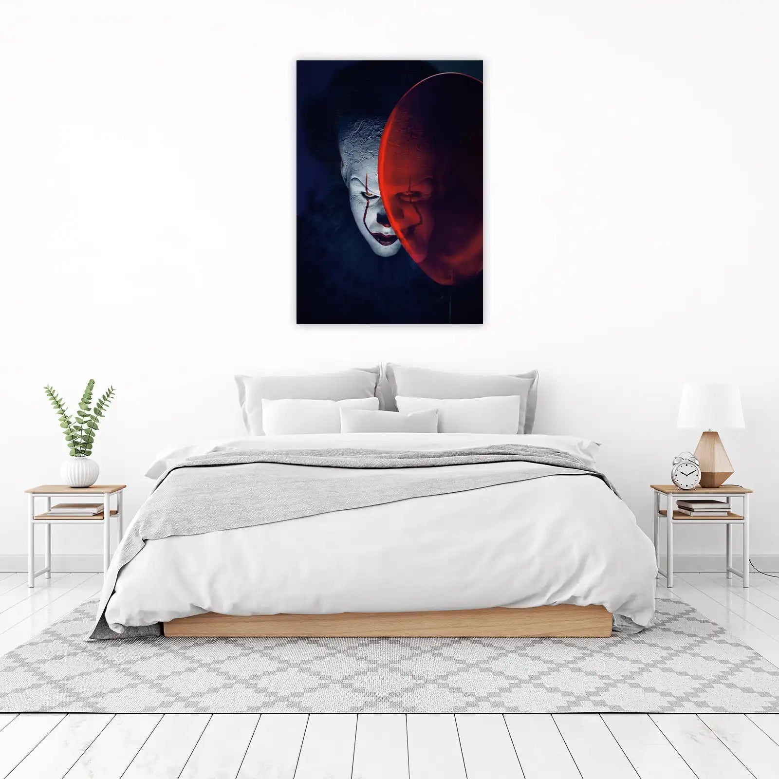 Scary Clown Red Balloon Wall Art