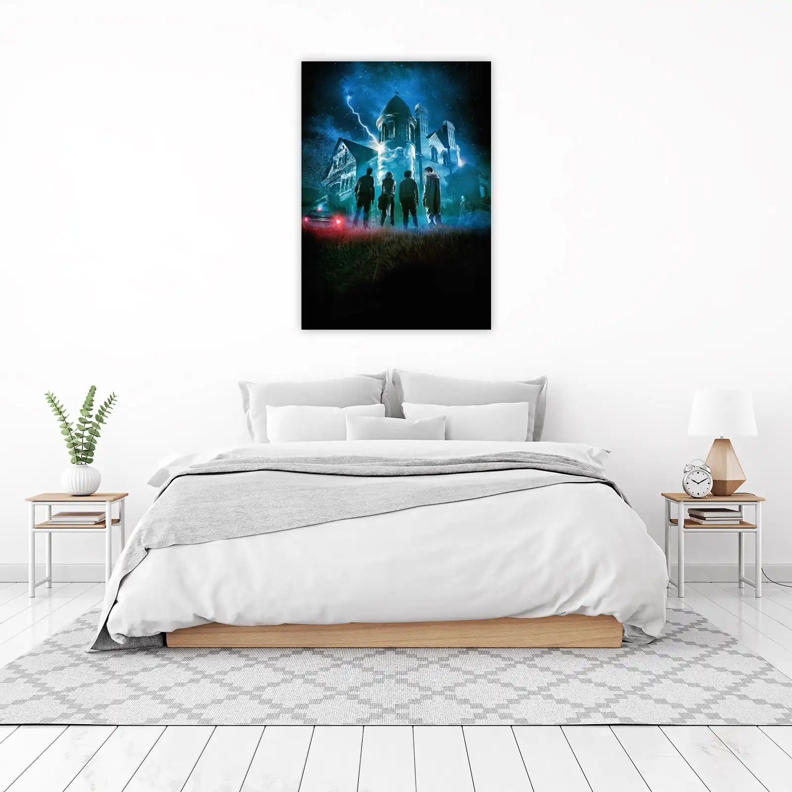 Haunted House Lightning Storm Wall Art