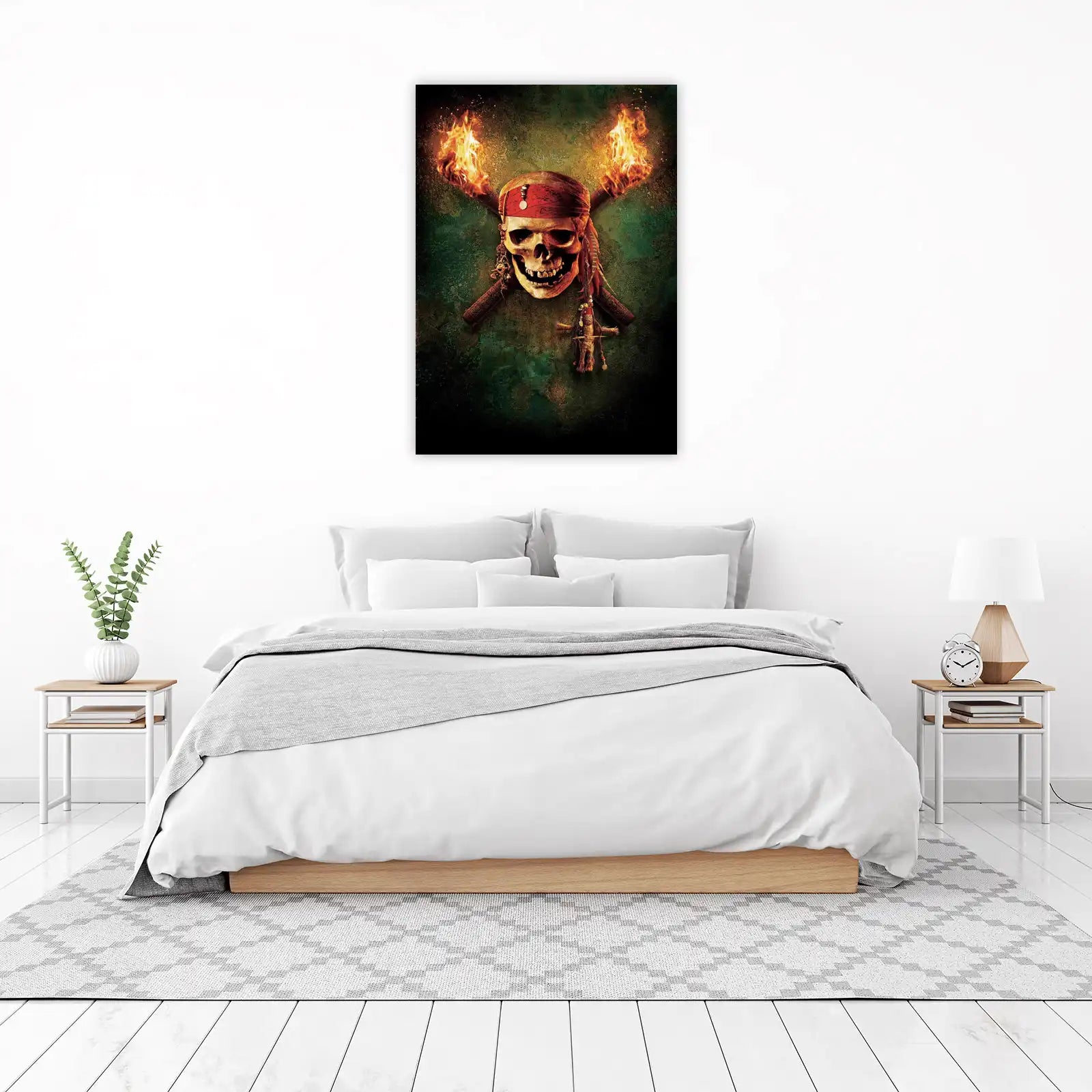 Pirate Skull & Torches Wall Art