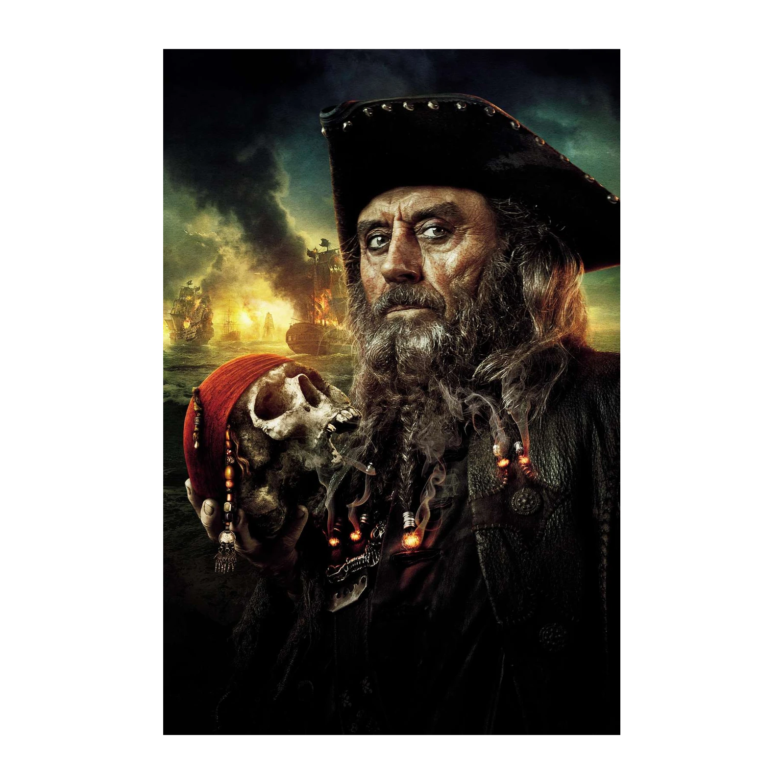Blackbeard Pirate Skull Cinematic Wall Art