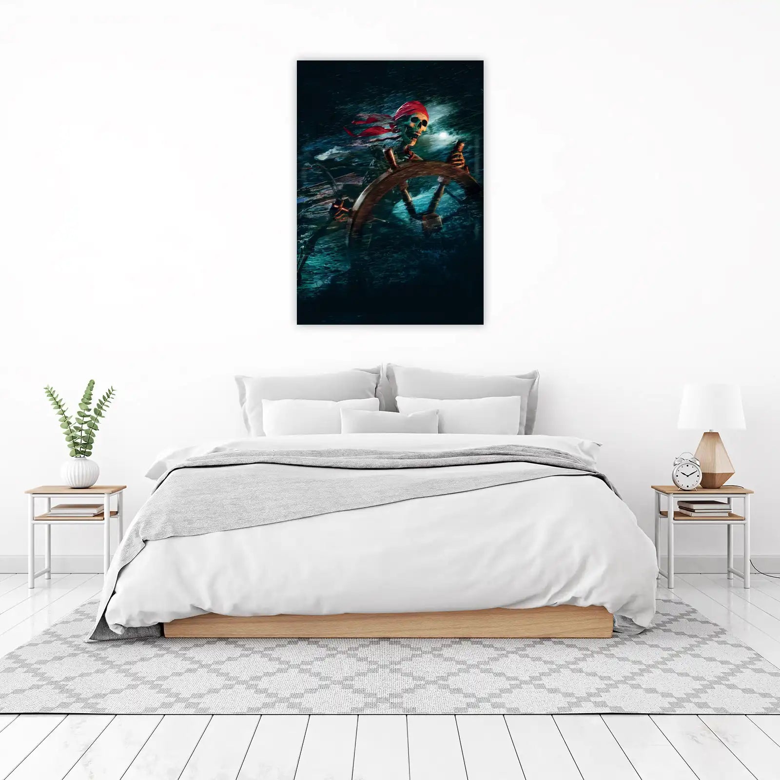 Skeleton Pirate Ship Wheel Wall Art