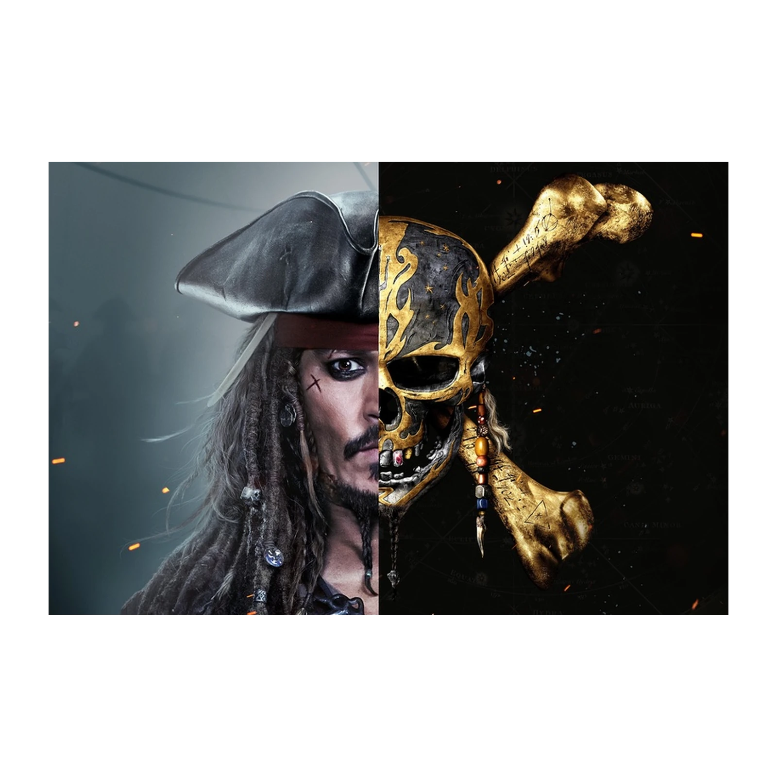 Jack Sparrow Skull Split Wall Art