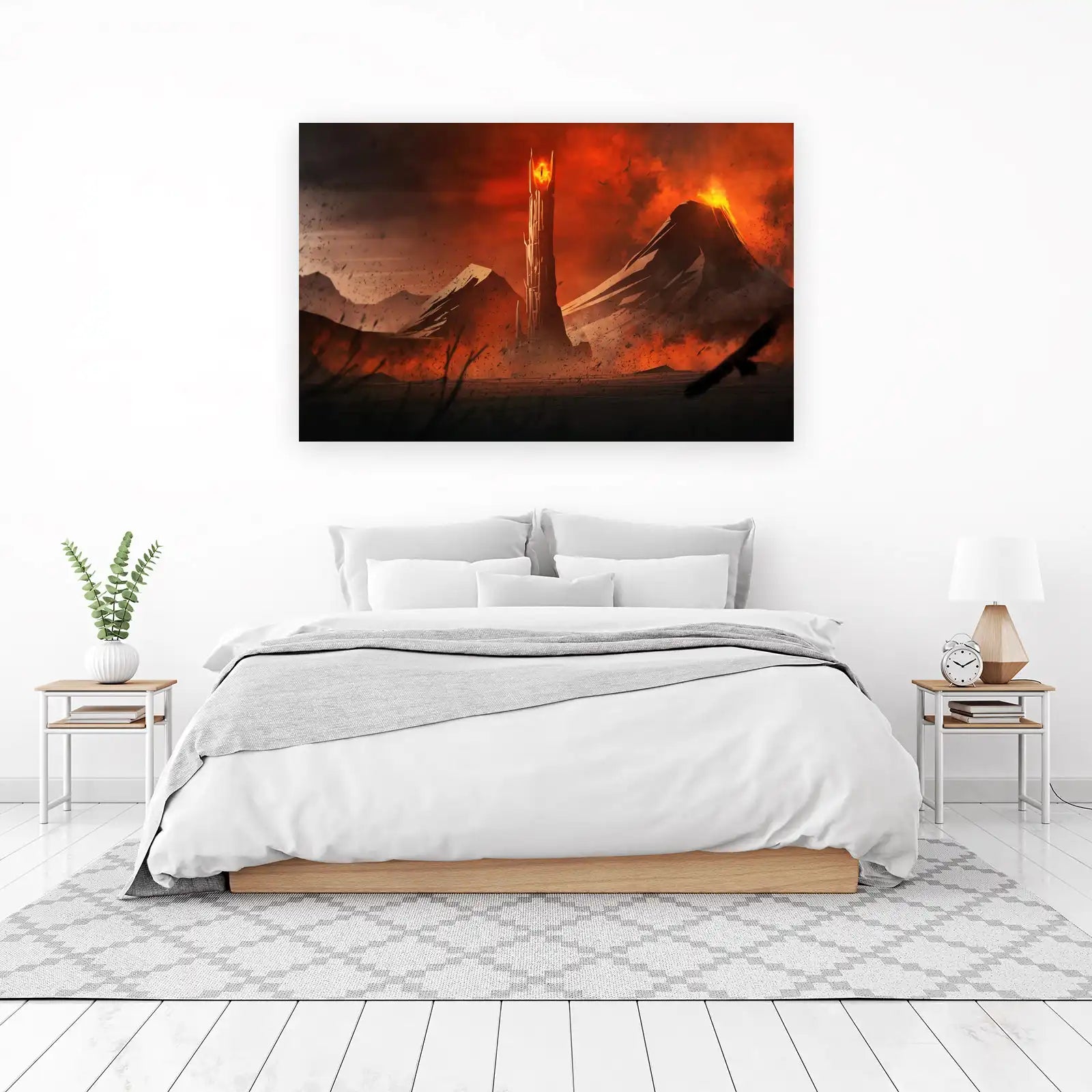 Epic Mordor Tower & Volcano Wall Art