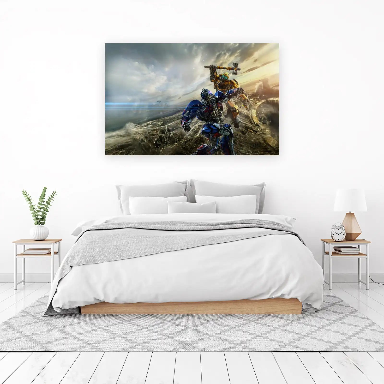 Epic Autobot Battle Optimus Bumblebee Wall Art