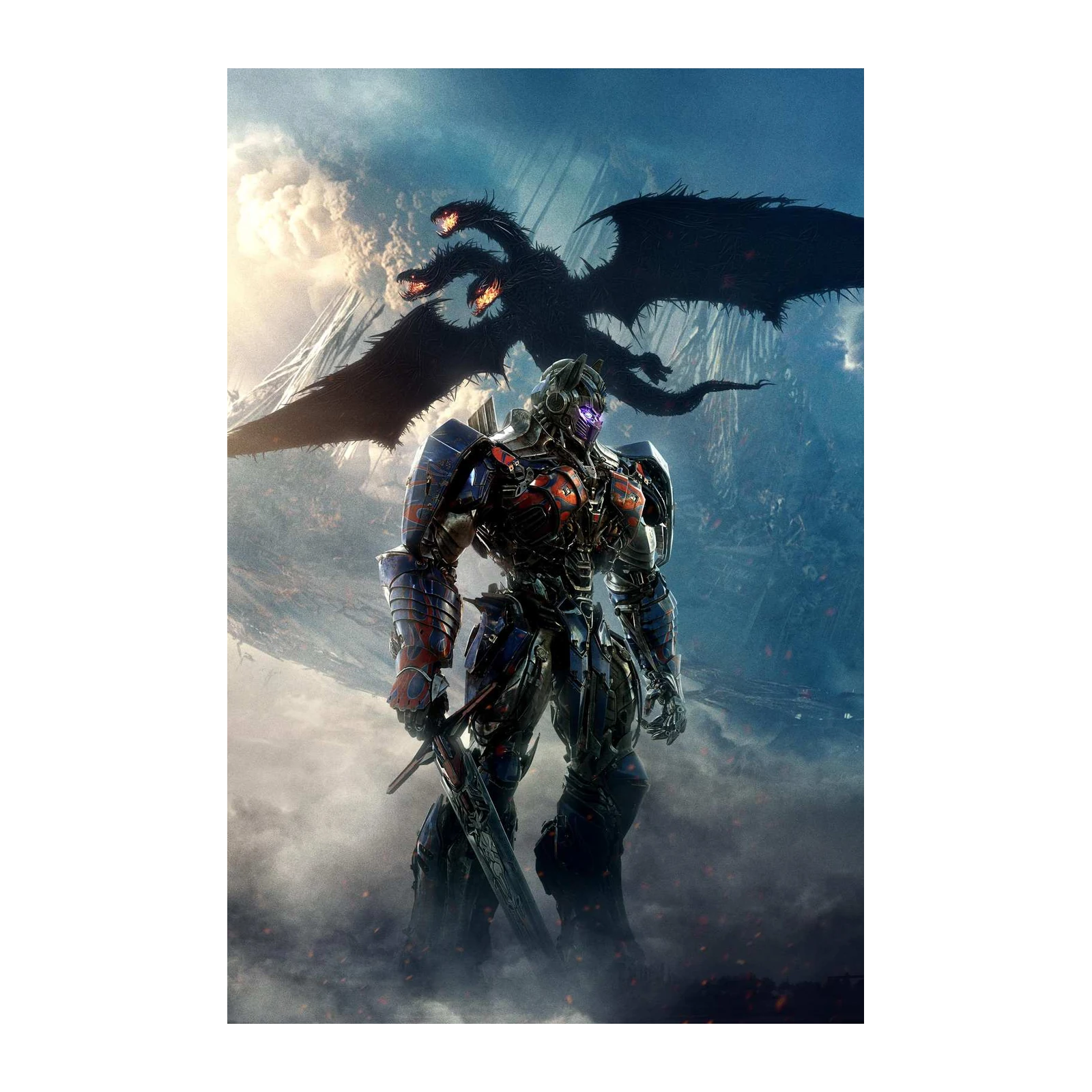 Epic Optimus Prime vs Dragon Wall Art