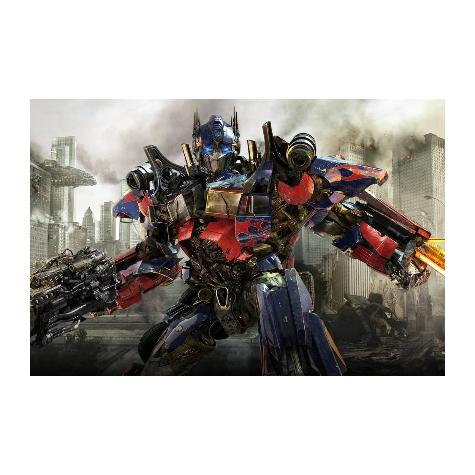 Epic Optimus Prime Battle Scene Wall Art