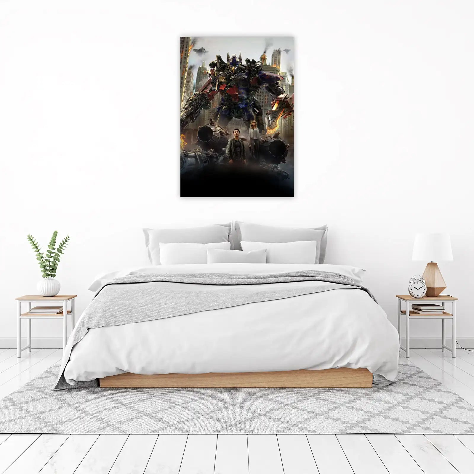 Epic Optimus Prime Battle City Wall Art