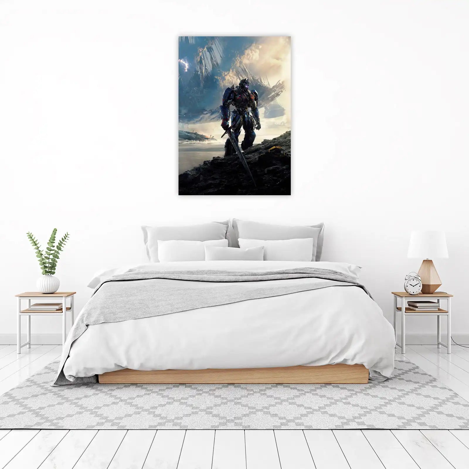 Optimus Prime Epic Battle 4K Wall Art