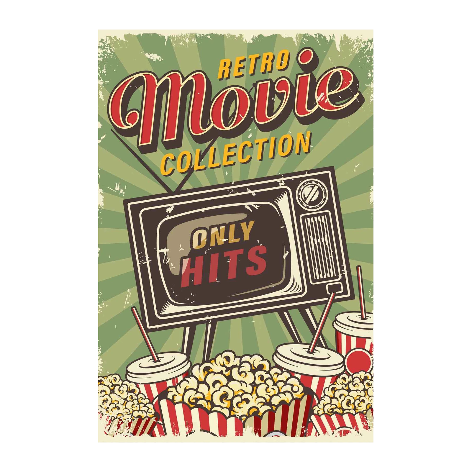 Retro Movie Night Popcorn Wall Art