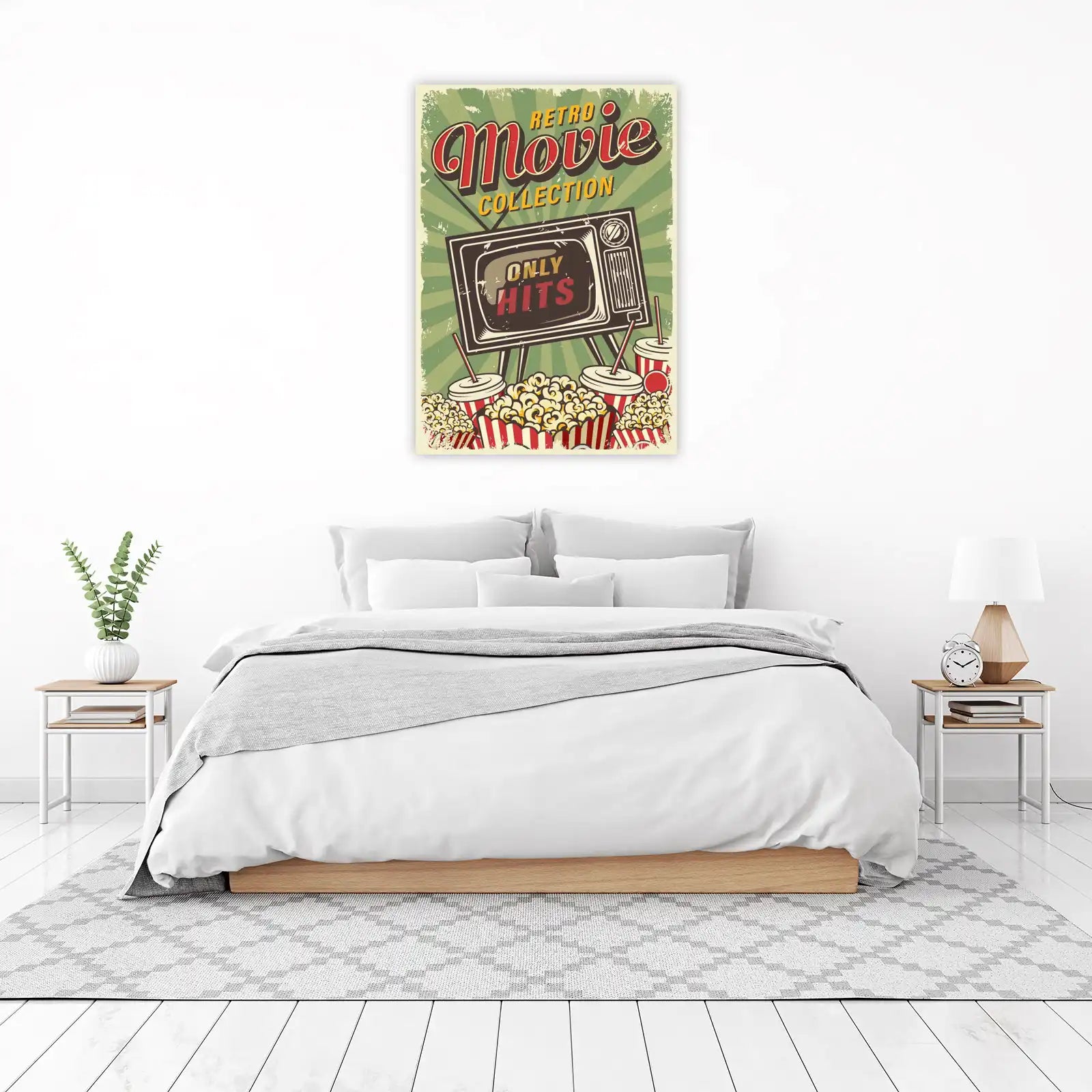 Retro Movie Night Popcorn Wall Art