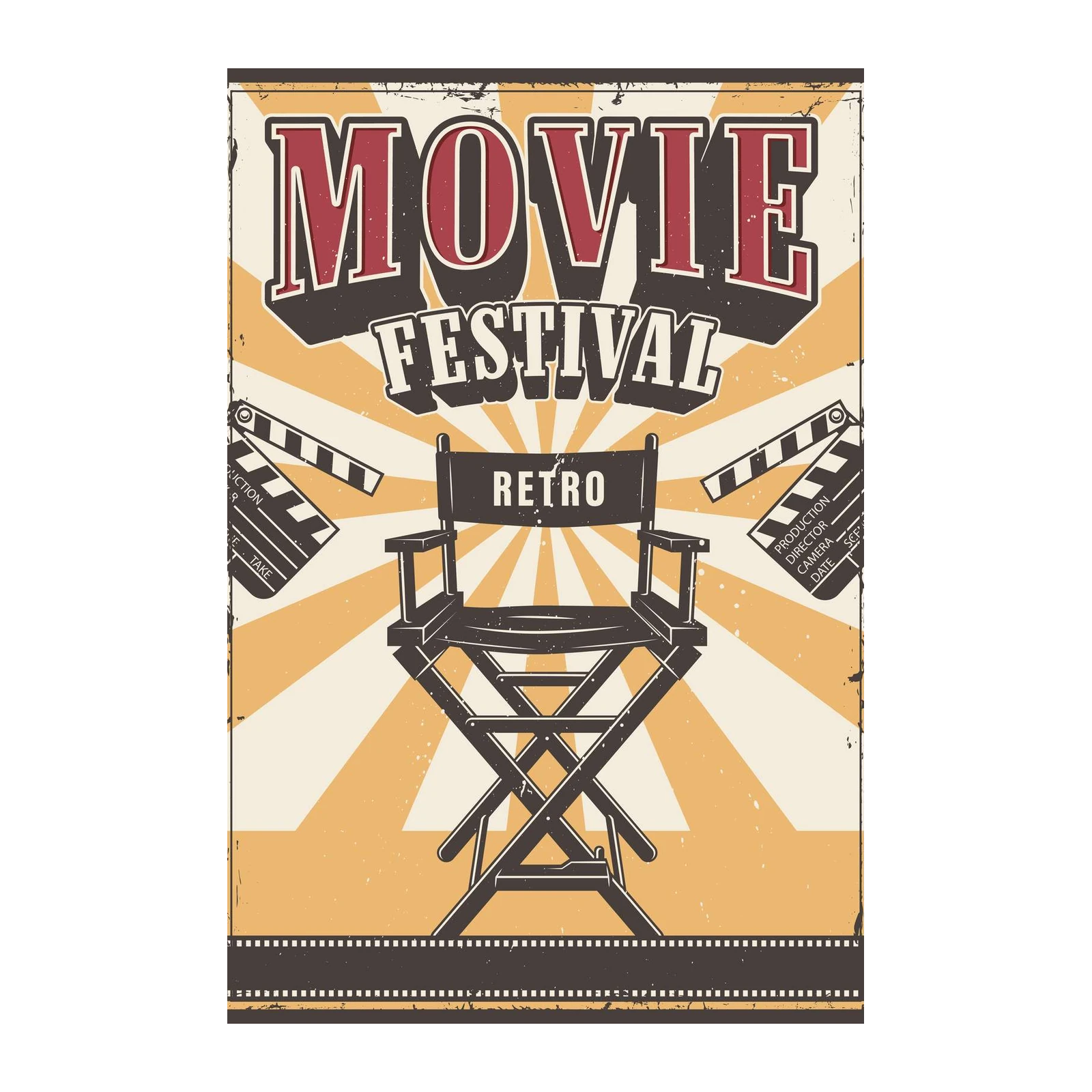 Retro Movie Festival Director's Chair Wall Art
