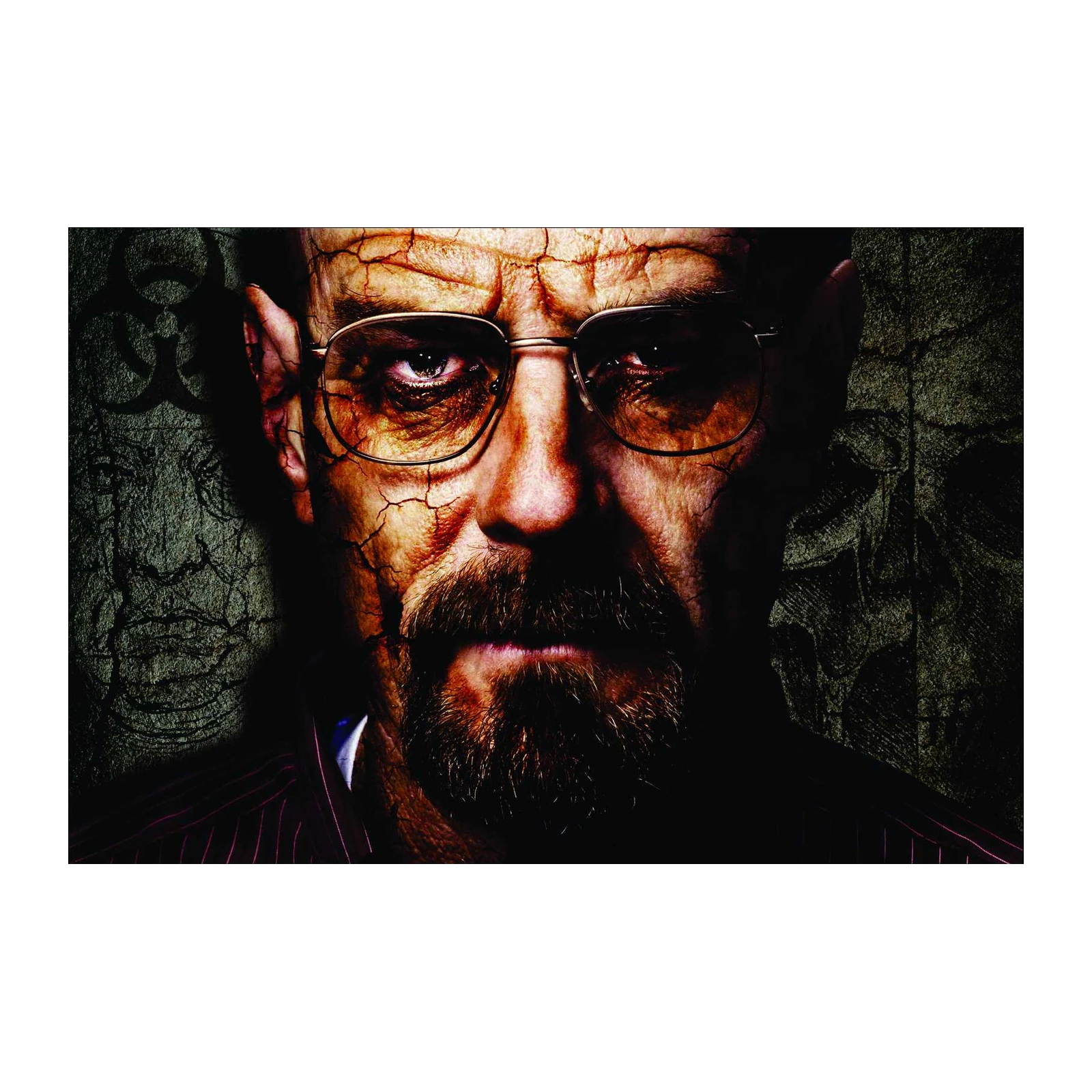 Intense Portrait Cracked Face Wall Art