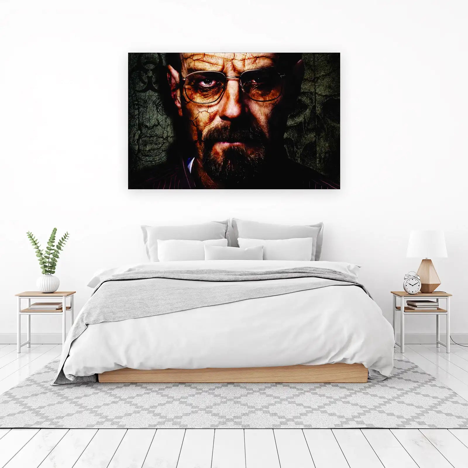 Intense Portrait Cracked Face Wall Art