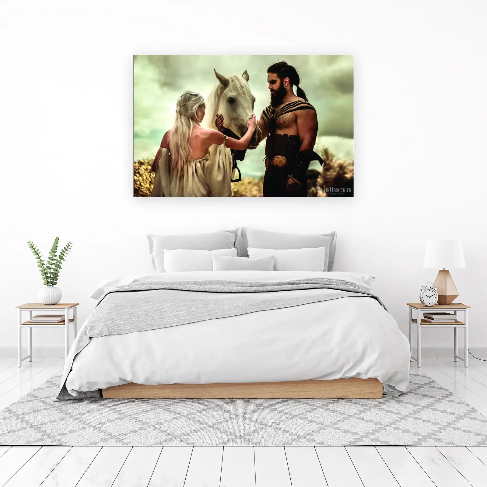Epic Warrior & Queen Horse Wall Art