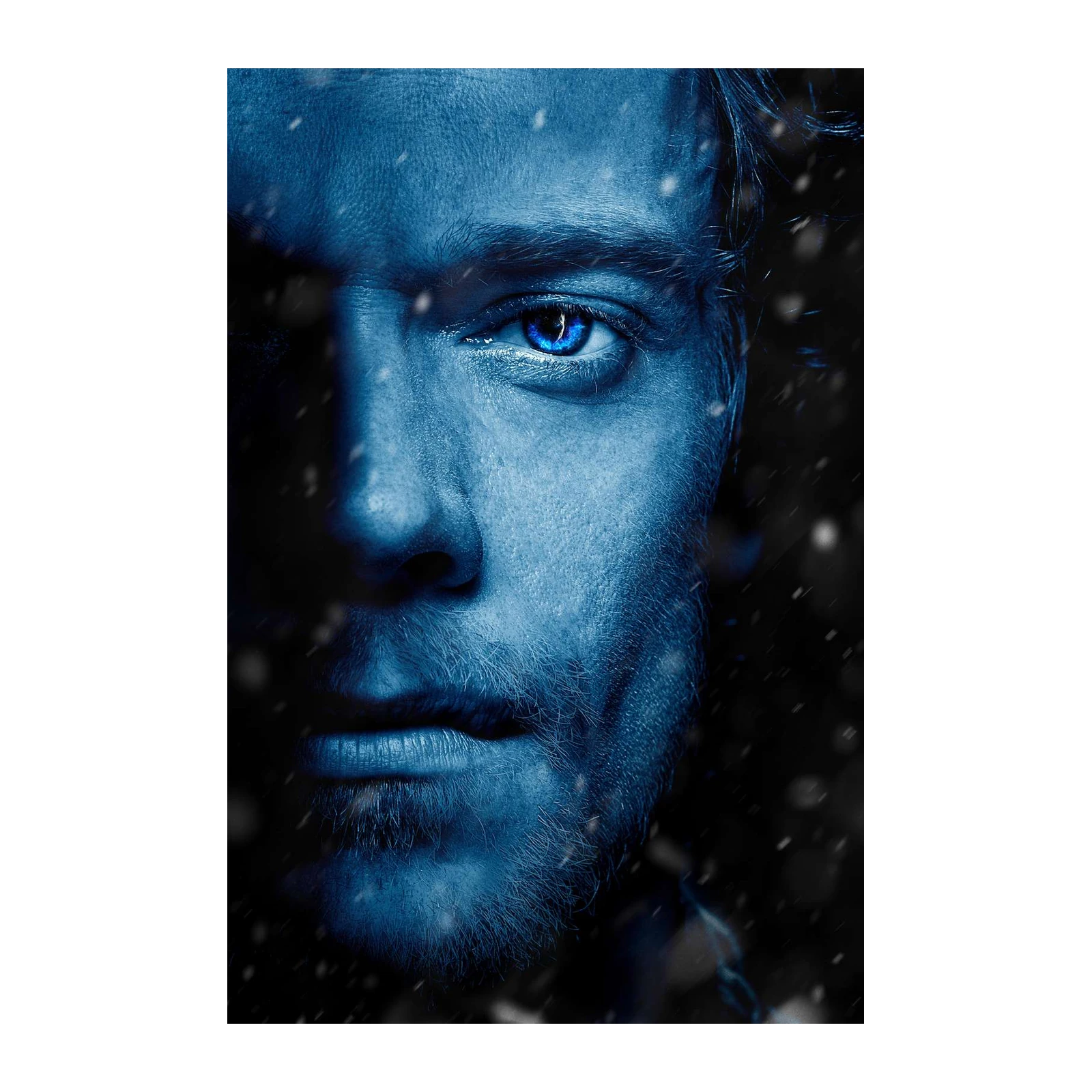 Intense Blue Gaze Winter Man Wall Art