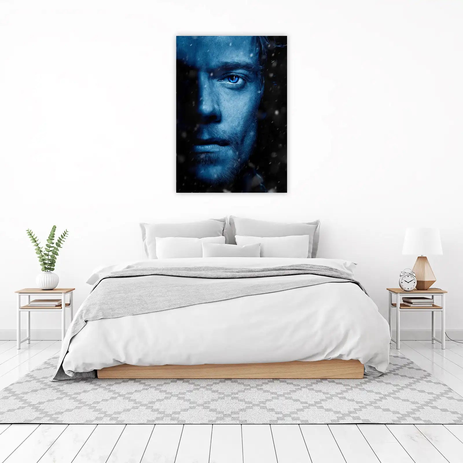 Intense Blue Gaze Winter Man Wall Art