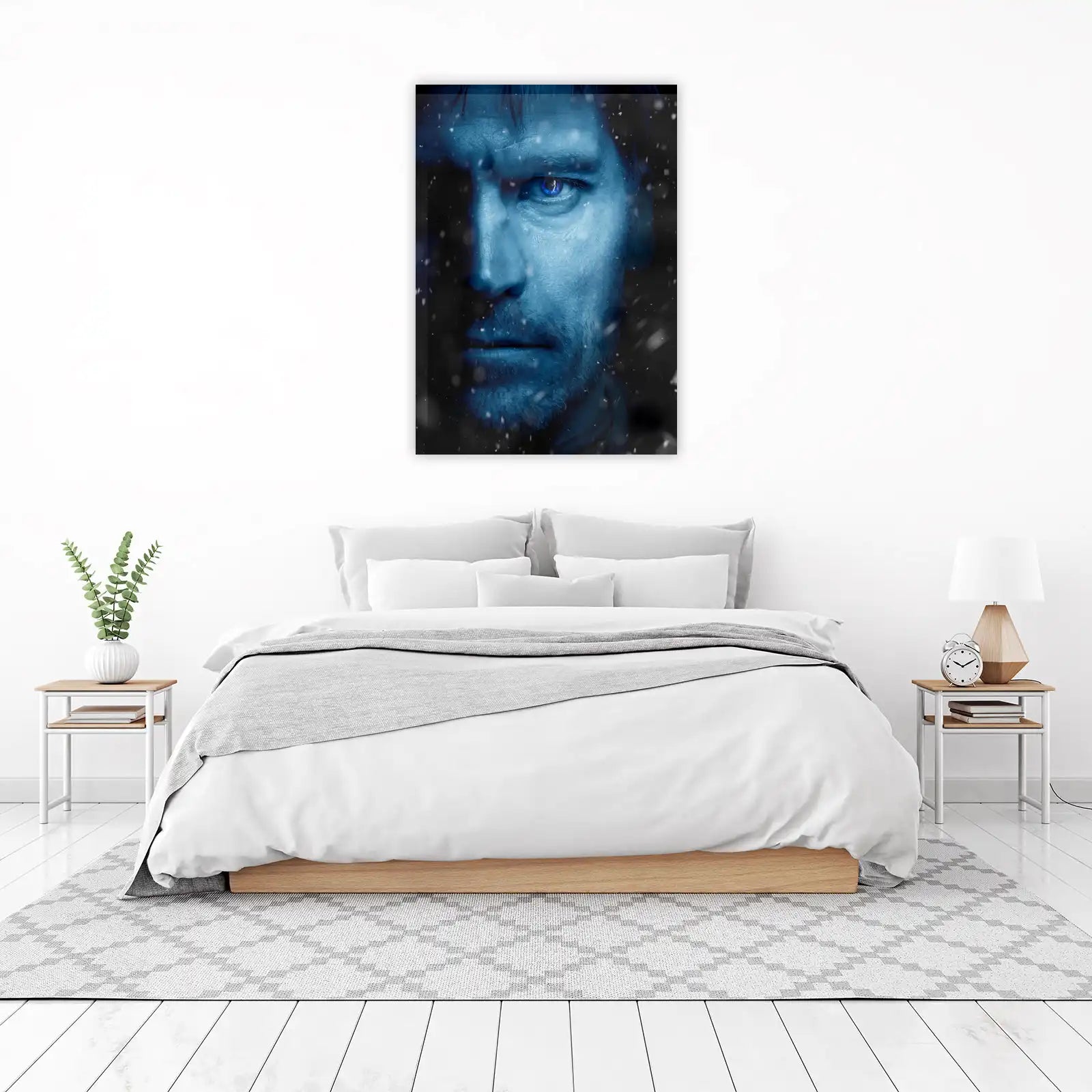 Intense Blue Portrait & Snowy Whispers Wall Art