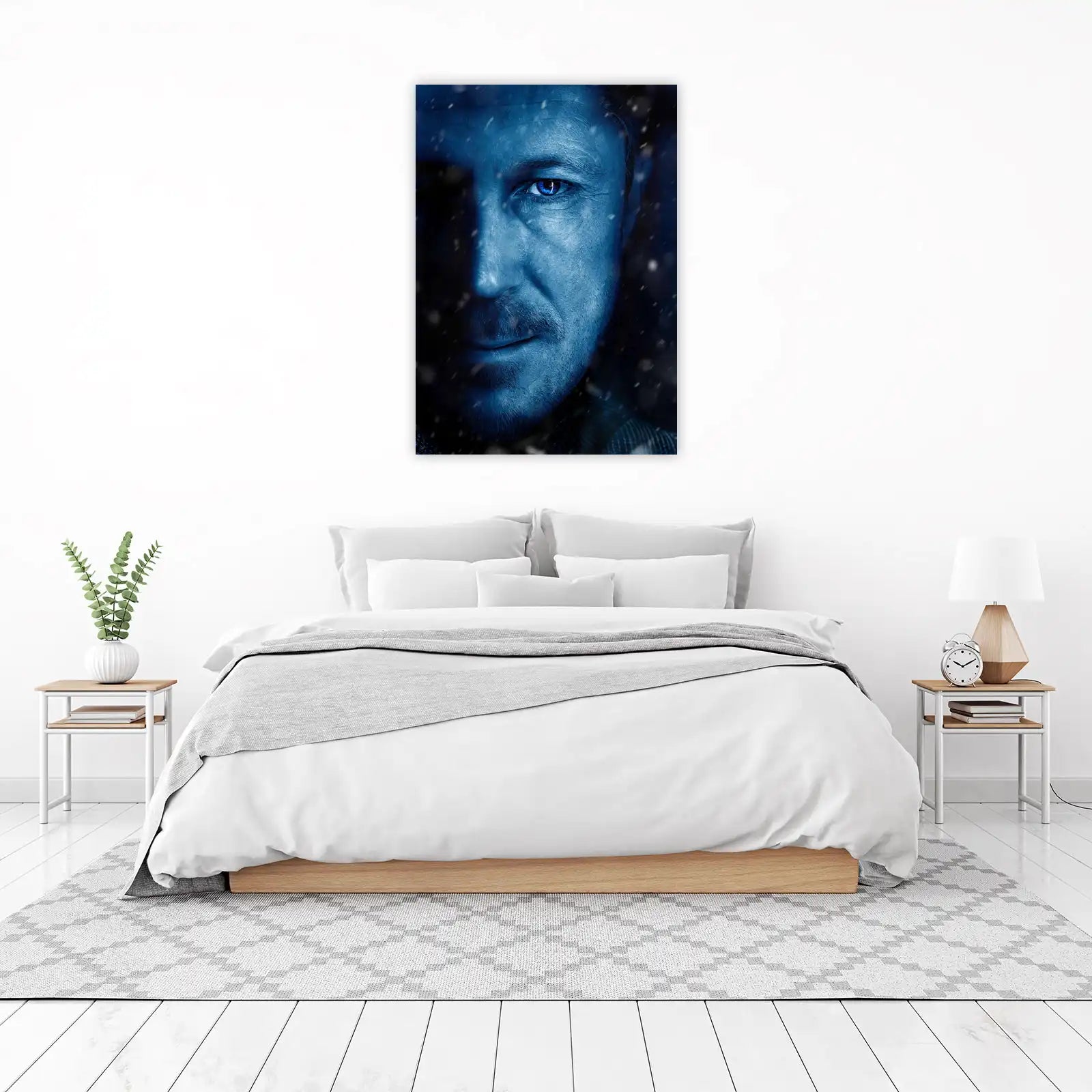 Intense Blue Gaze Portrait Wall Art