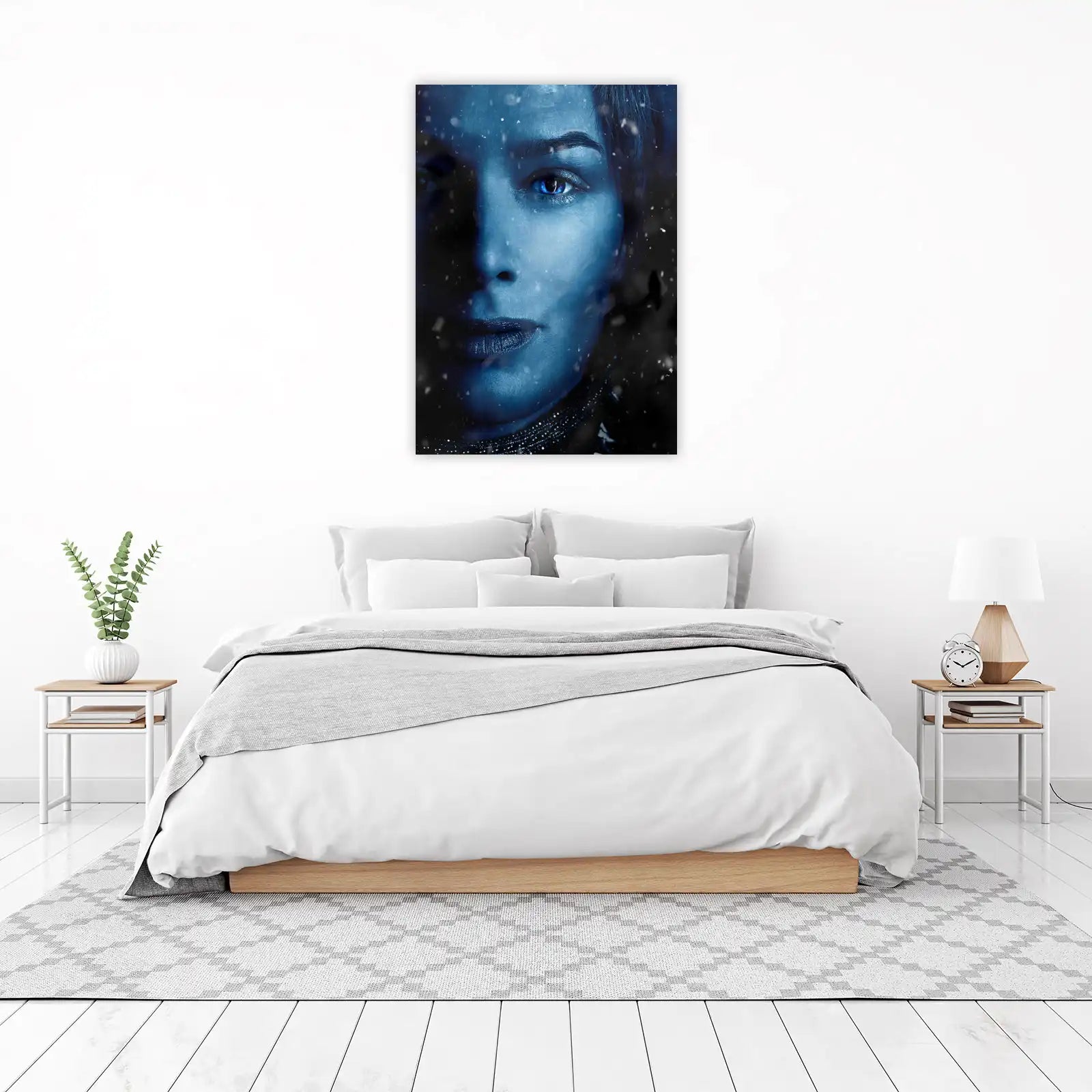 Enchanting Blue Eyes Woman Snow Wall Art