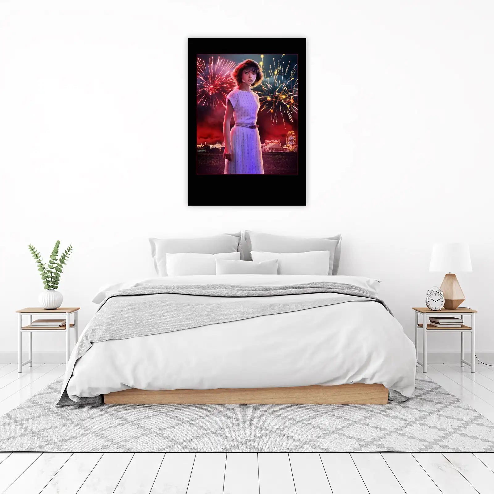 Retro Carnival Girl Fireworks Wall Art