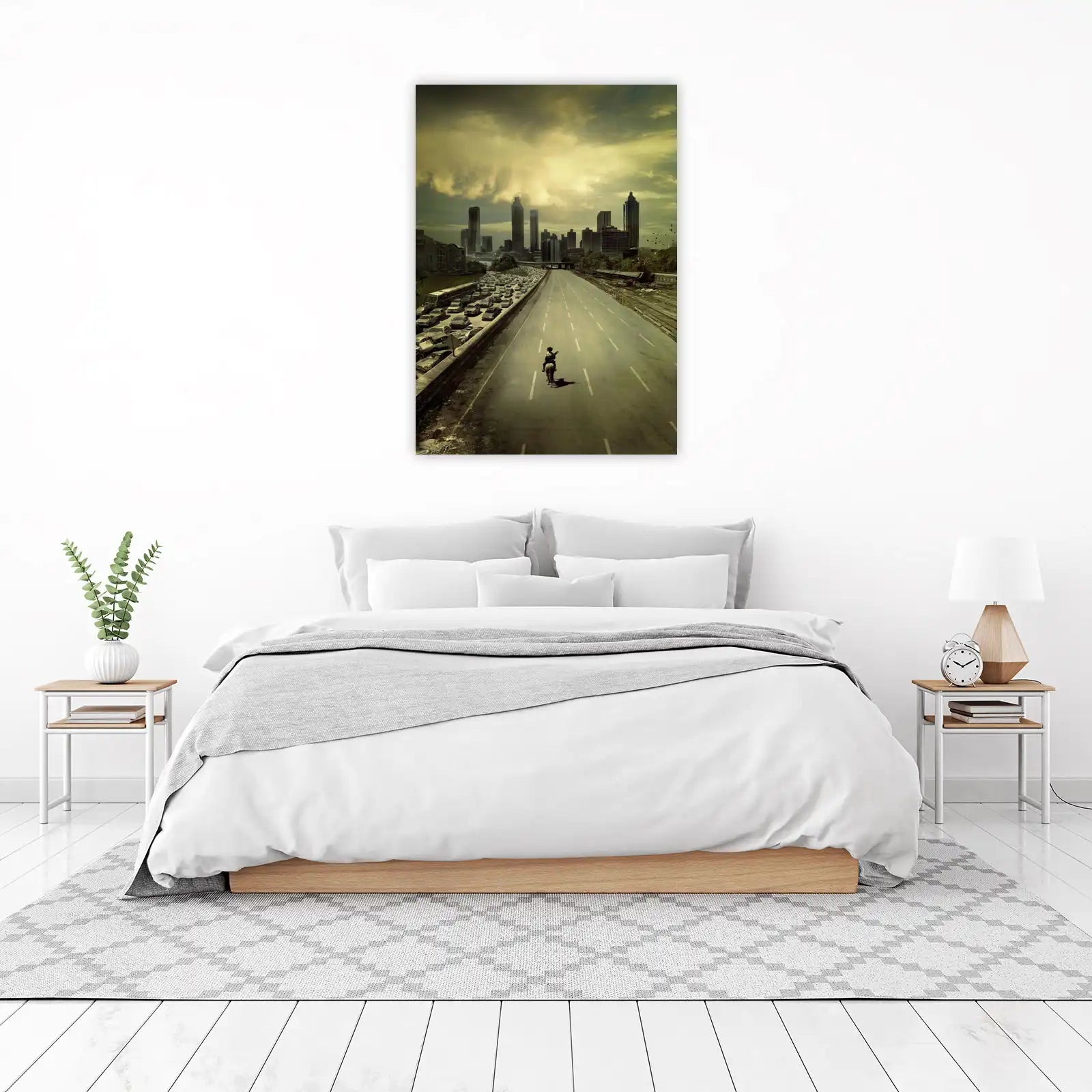 Post-Apocalyptic Cityscape Horse Rider Wall Art