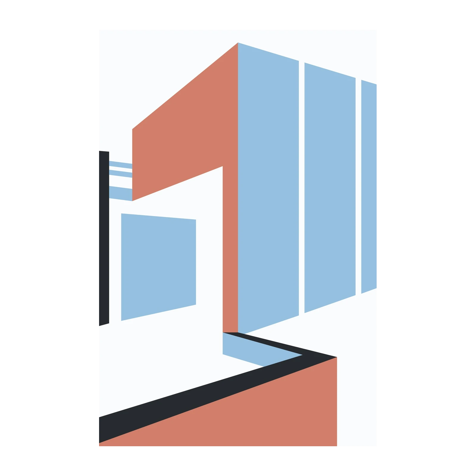 Modern Geometric Architecture Wall Art