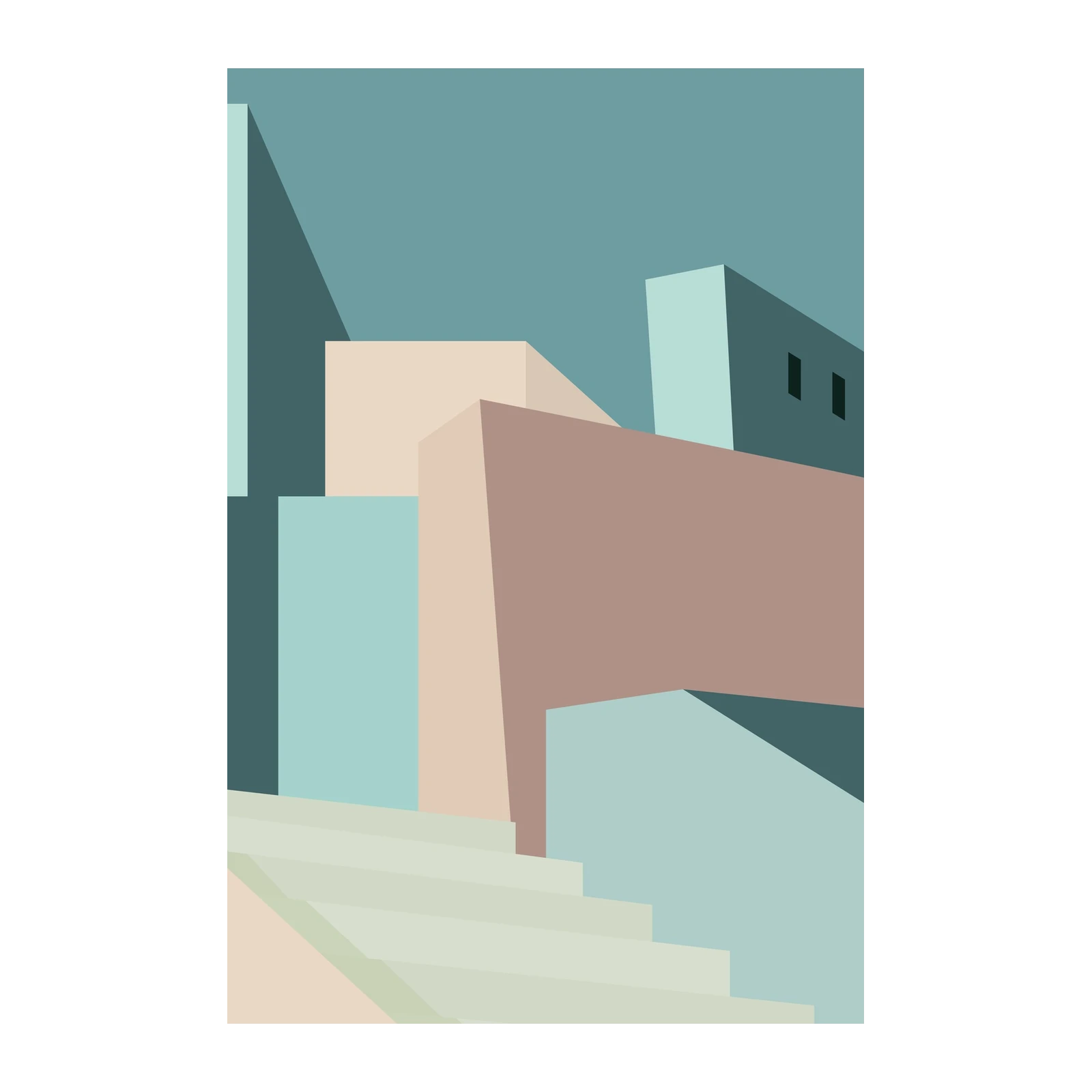 Modern Geometric Architecture Wall Art