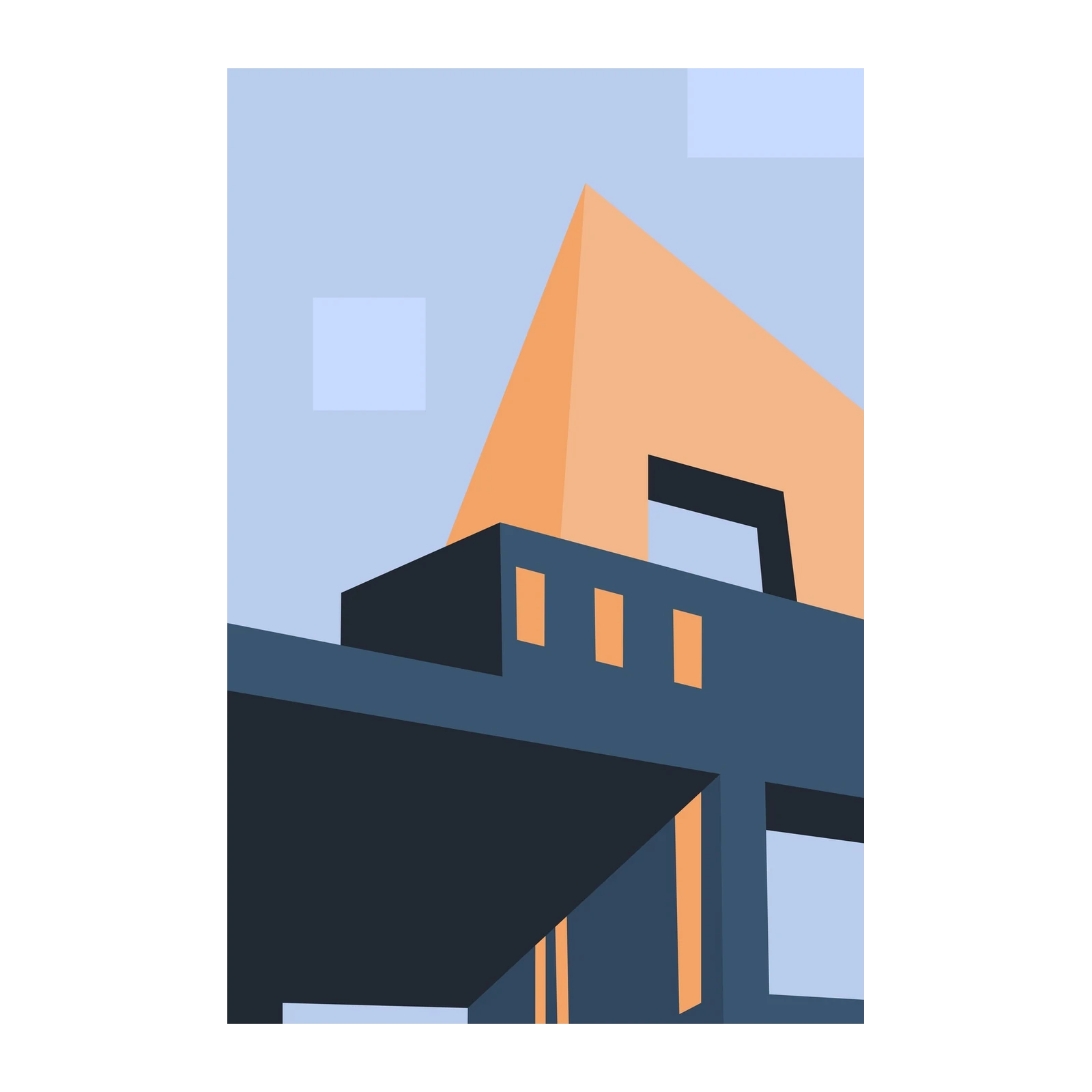 Modern Geometric Architecture Wall Art