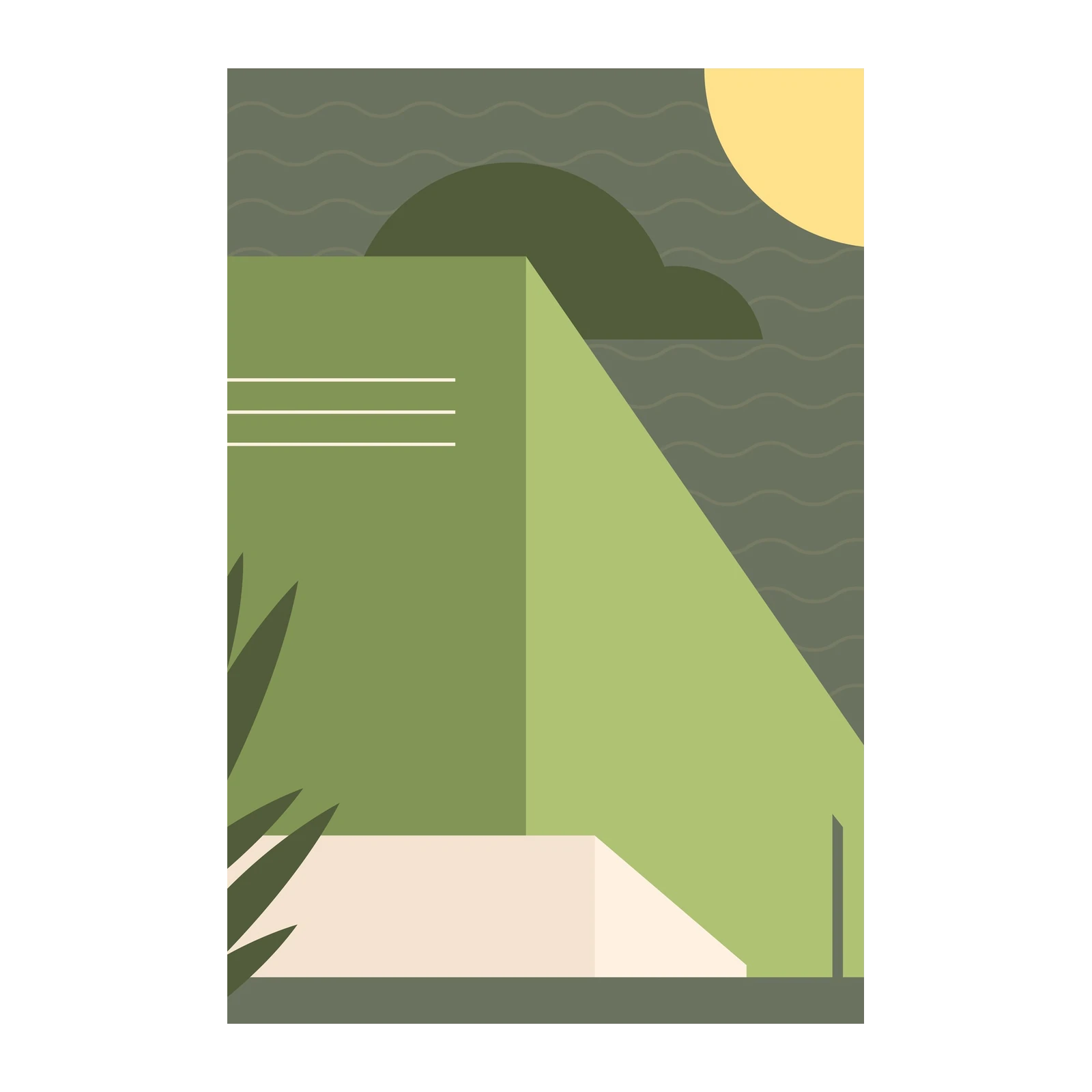Modern Geometric Greenery Wall Art